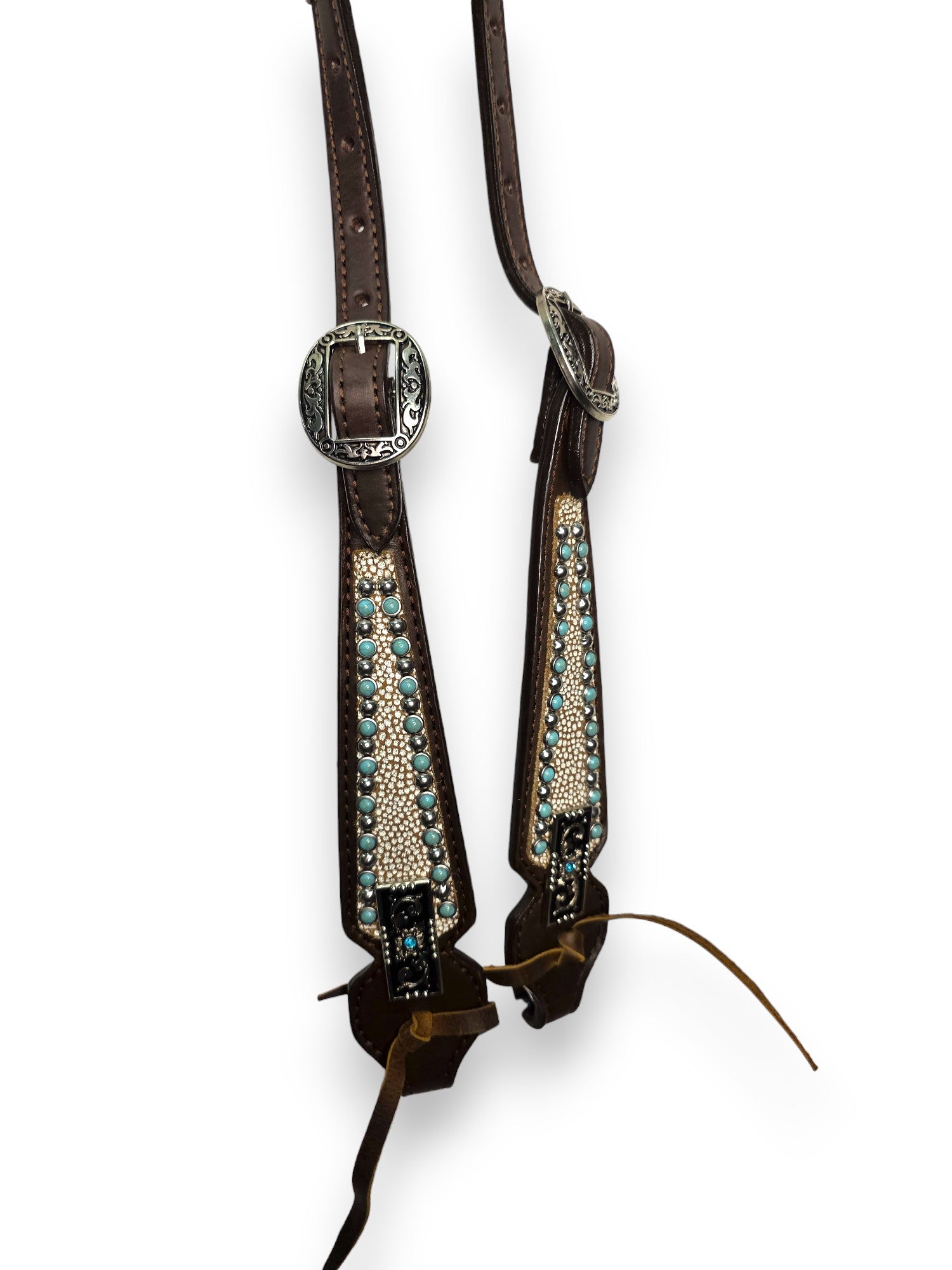 "Starlight Dust" Stingray & Turquoise Studded Tack Set