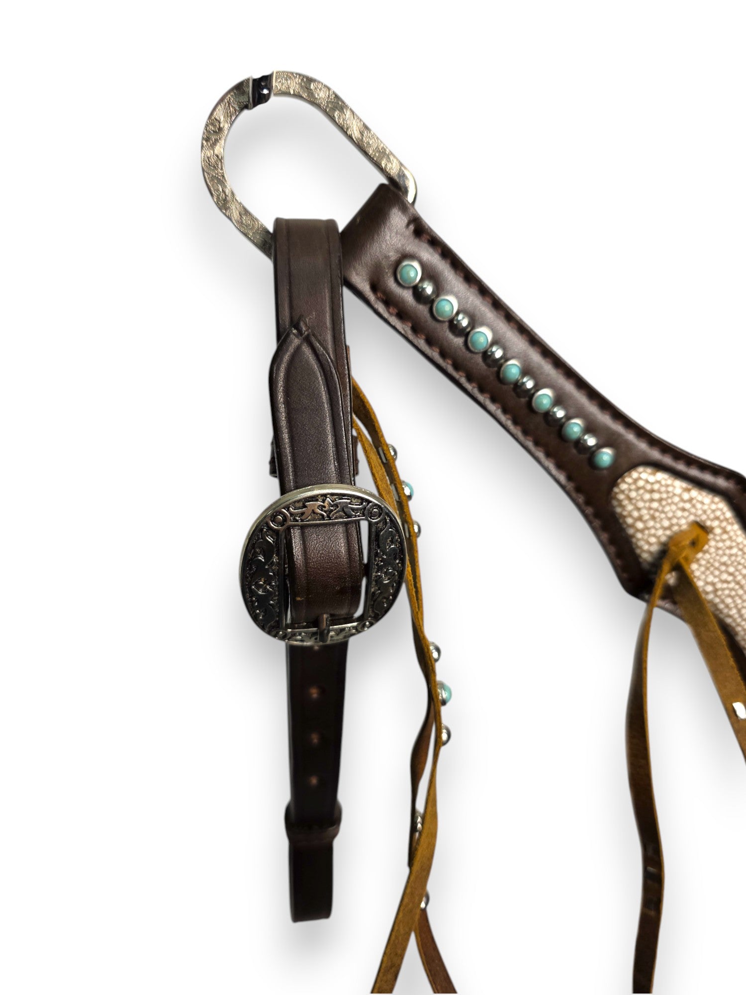 "Starlight Dust" Stingray & Turquoise Studded Tack Set