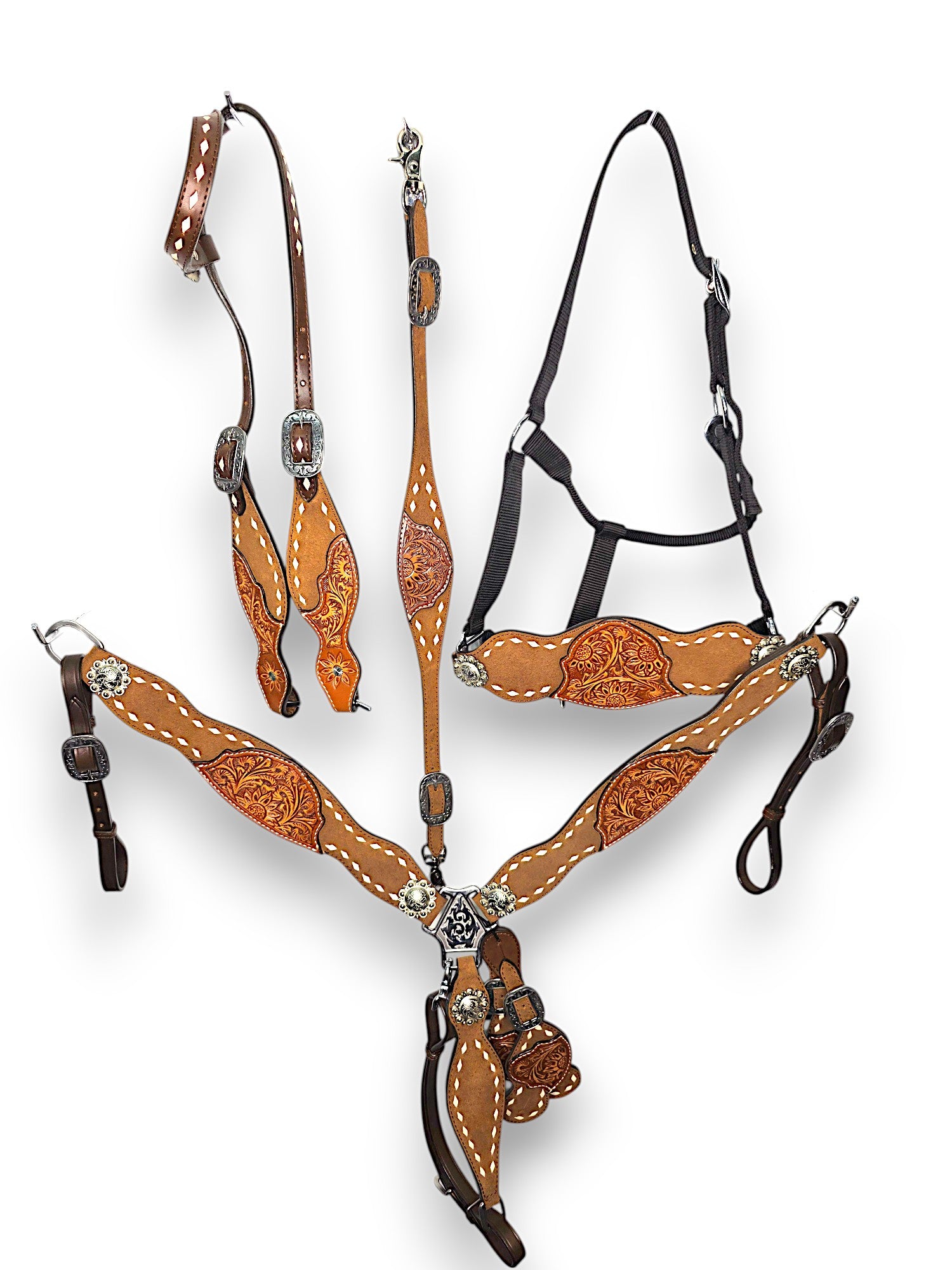 "Sunrise Ridge" Tooled Buckstitch Tack Set