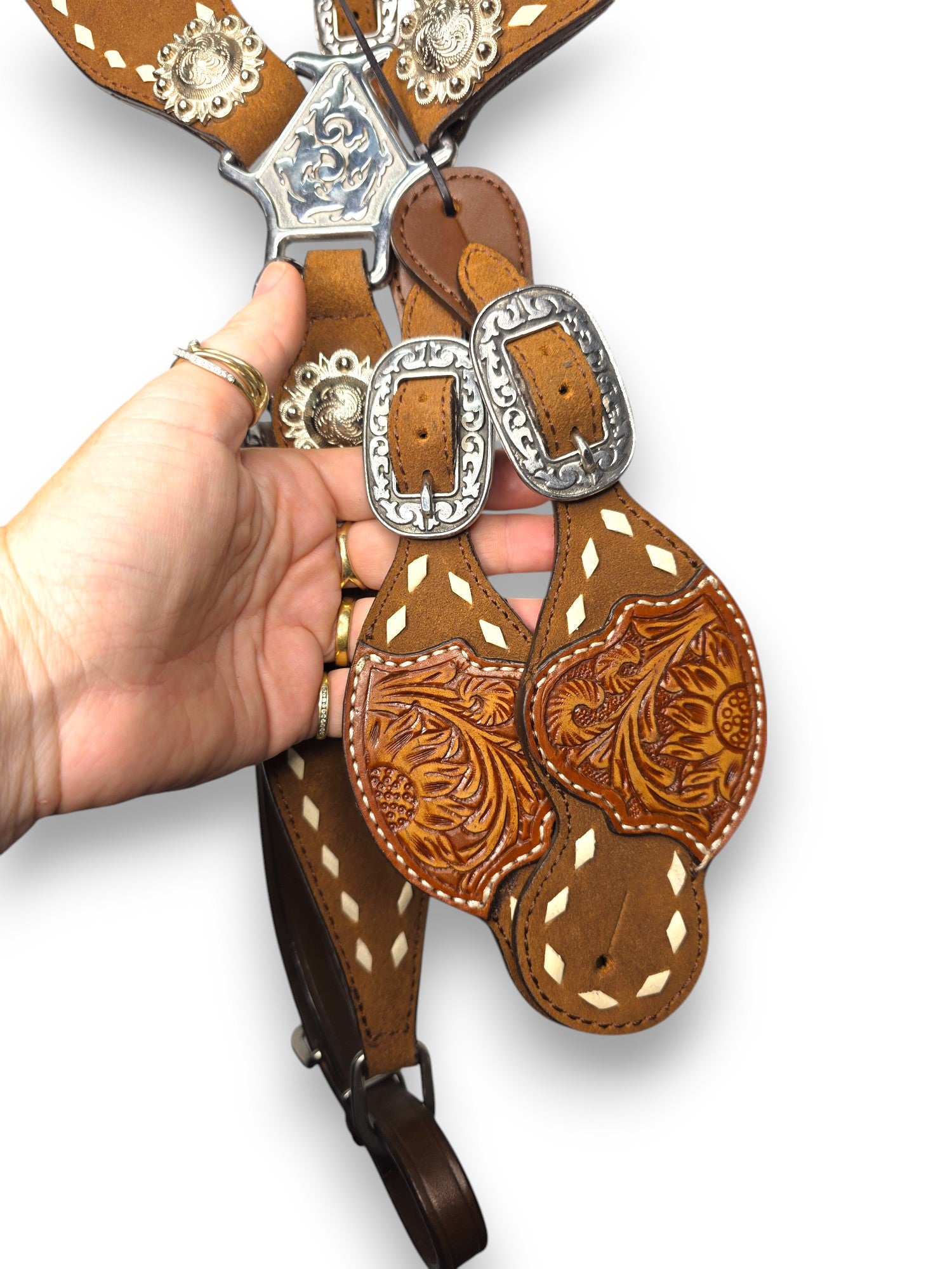 "Sunrise Ridge" Tooled Buckstitch Tack Set
