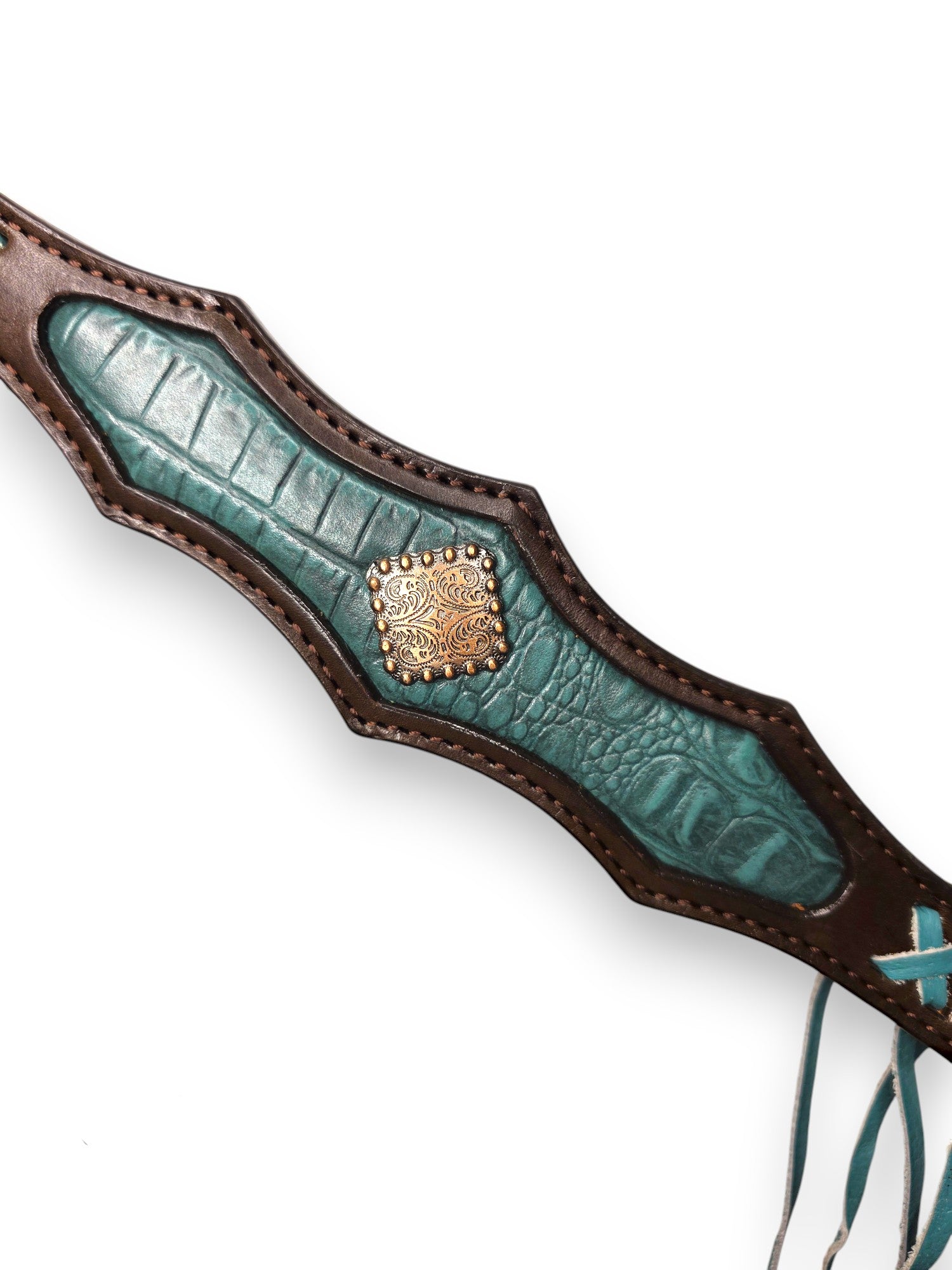 "Turquoise Trailblazer" Cross-Stitch Fringe Tack Set