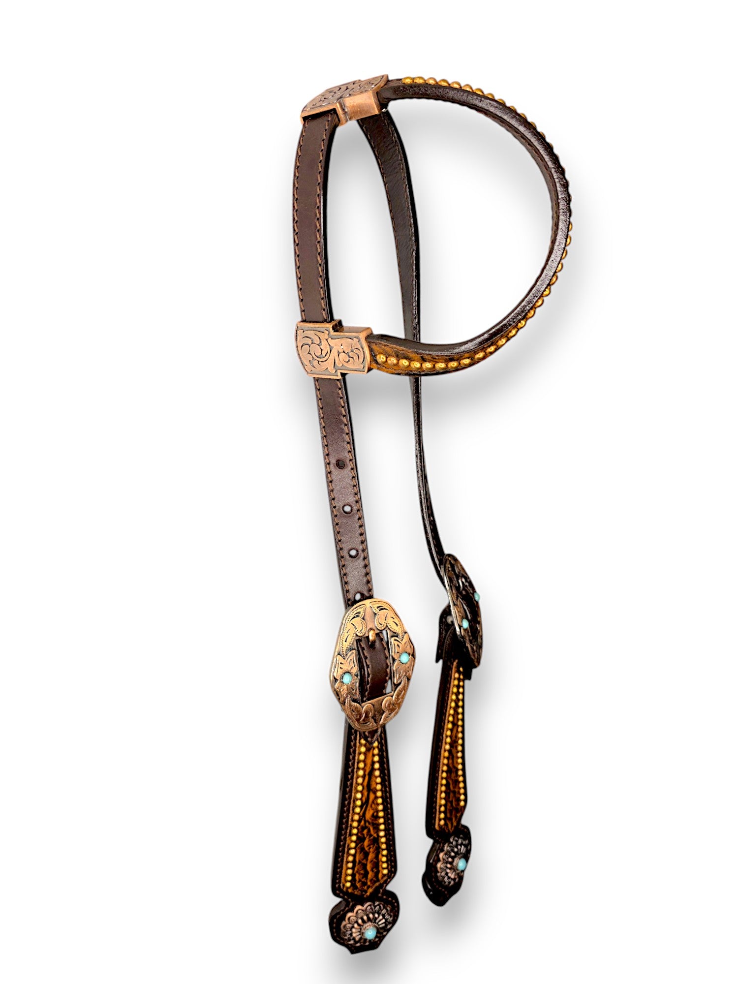 "Turquoise Trails" Fringe Tooled Leather Tack Set