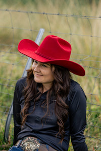 Desert Crown Felt Hat - Red