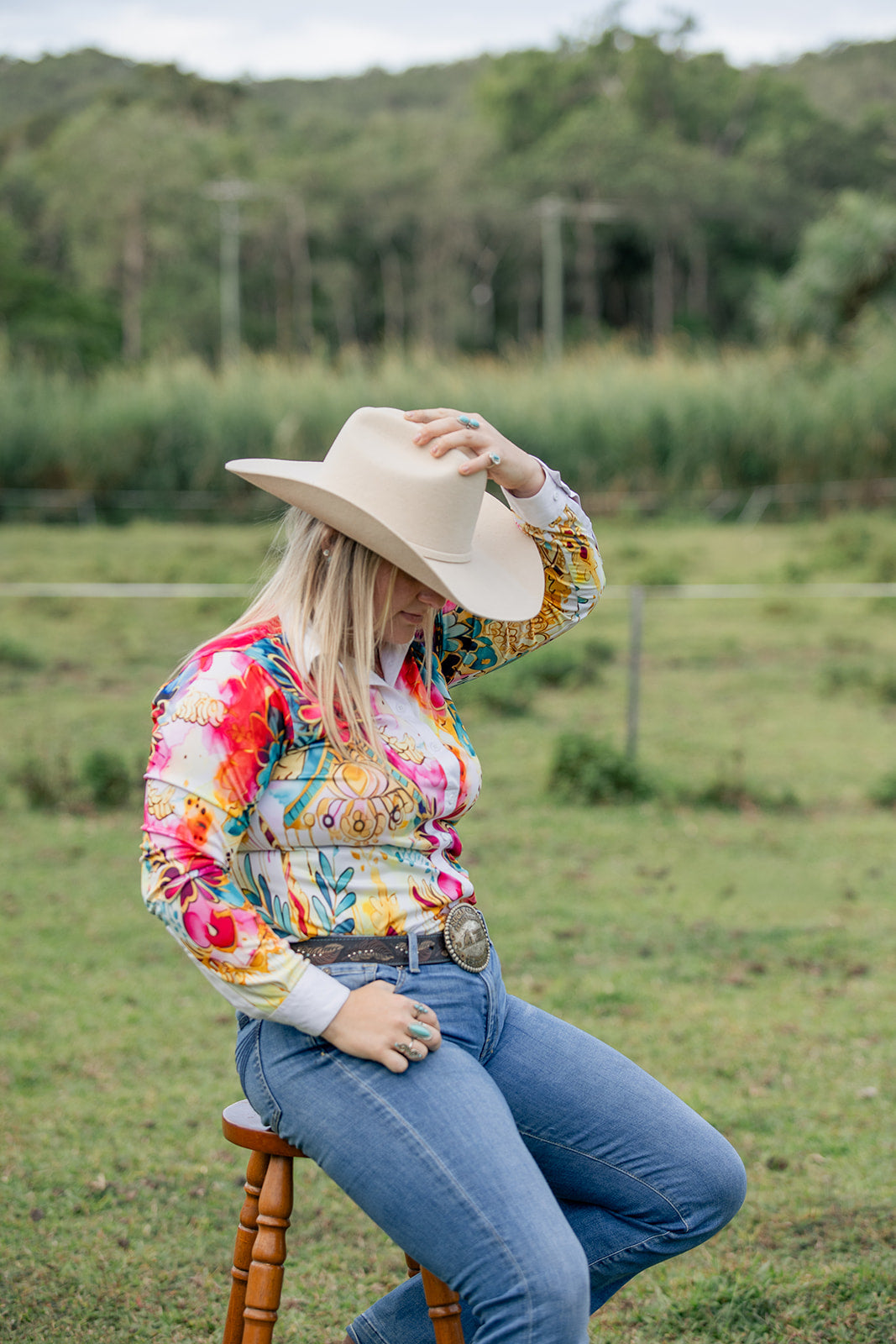 Pink & Gold Flowers Arena Shirt