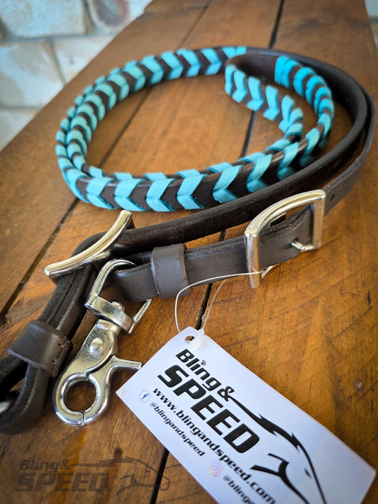 Bling and Speed Turquoise Laced Barrel Reins