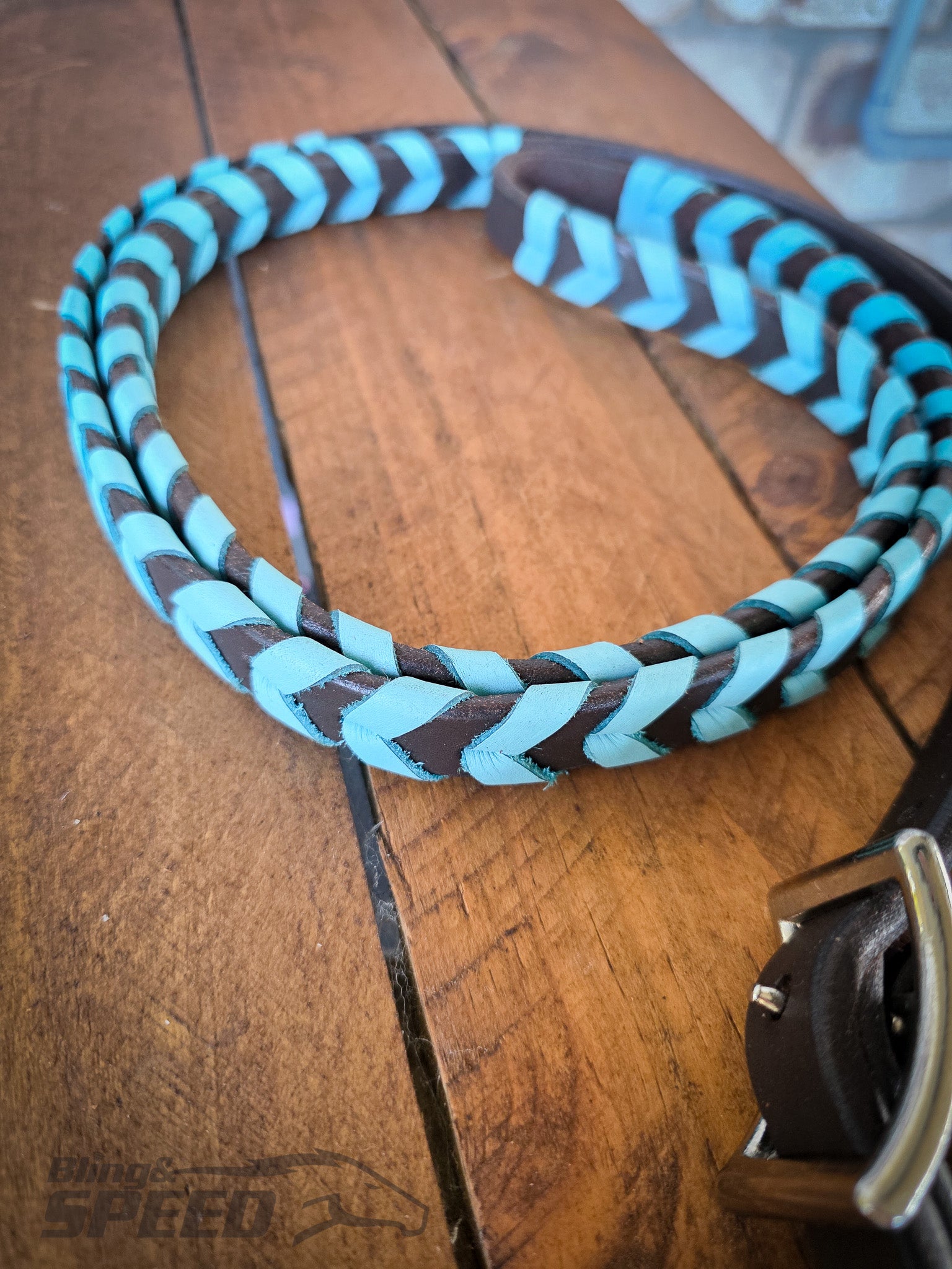 Bling and Speed Turquoise Laced Barrel Reins
