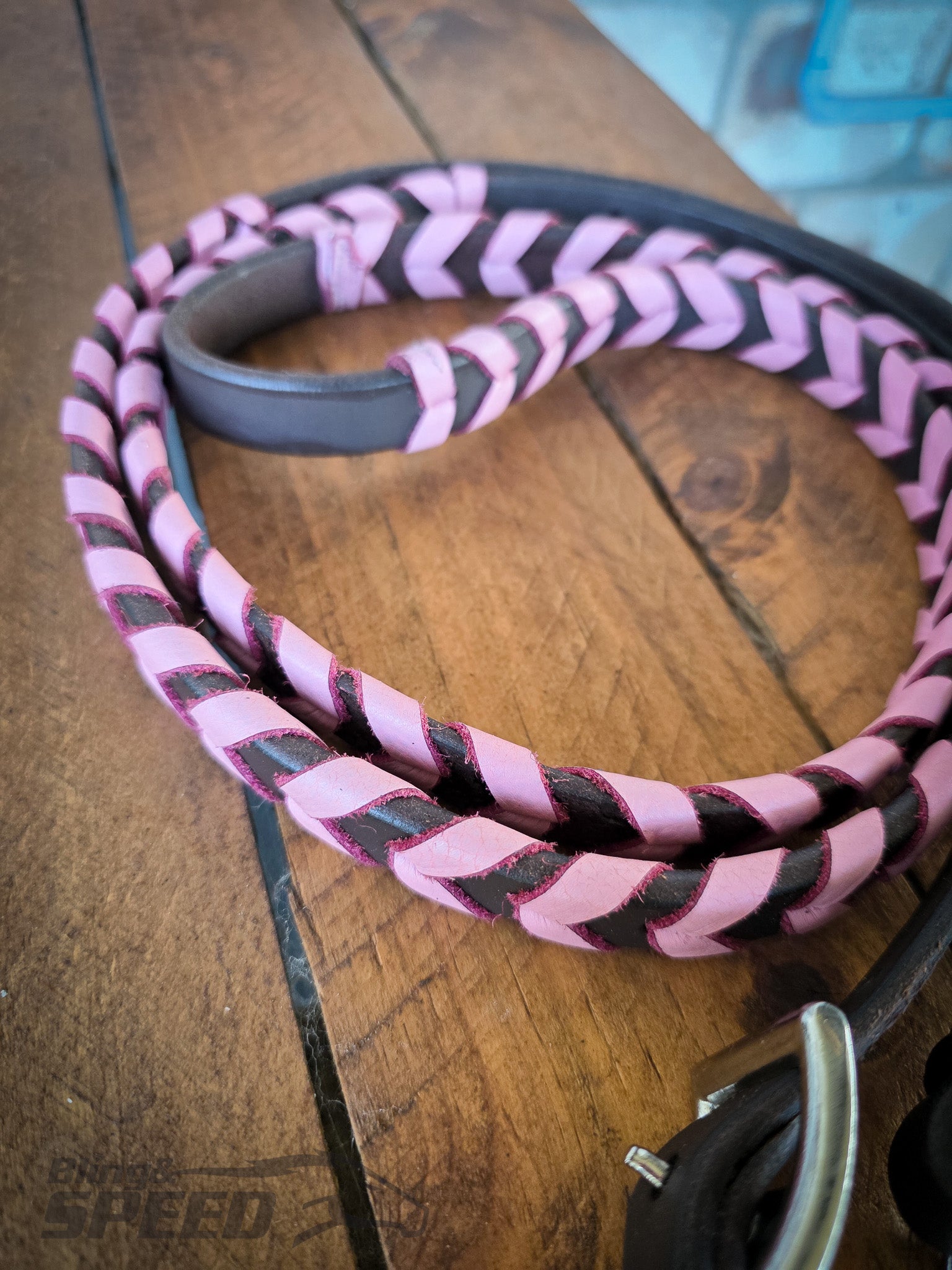 Bling and Speed Pink Laced Barrel Reins