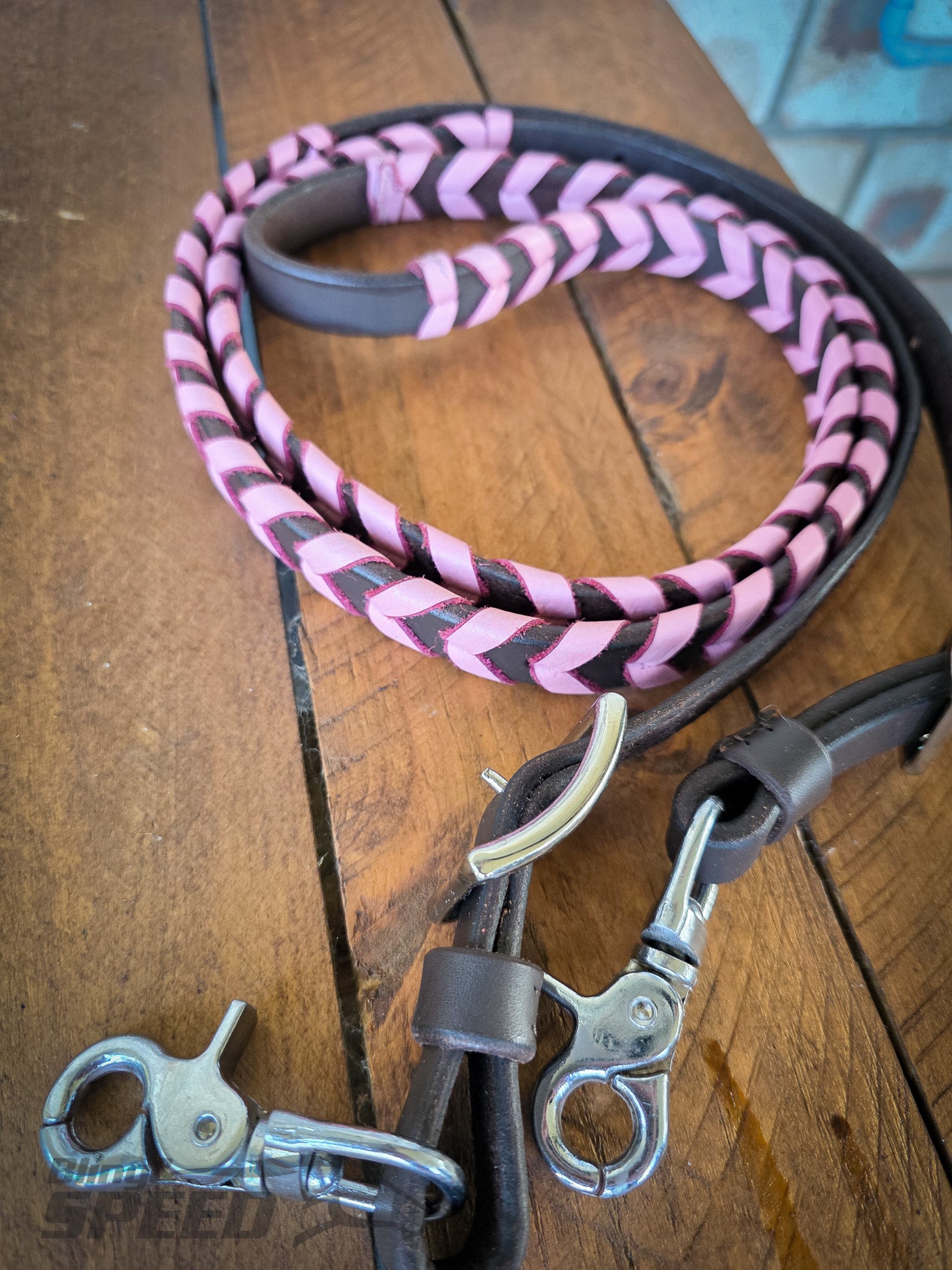Bling and Speed Pink Laced Barrel Reins