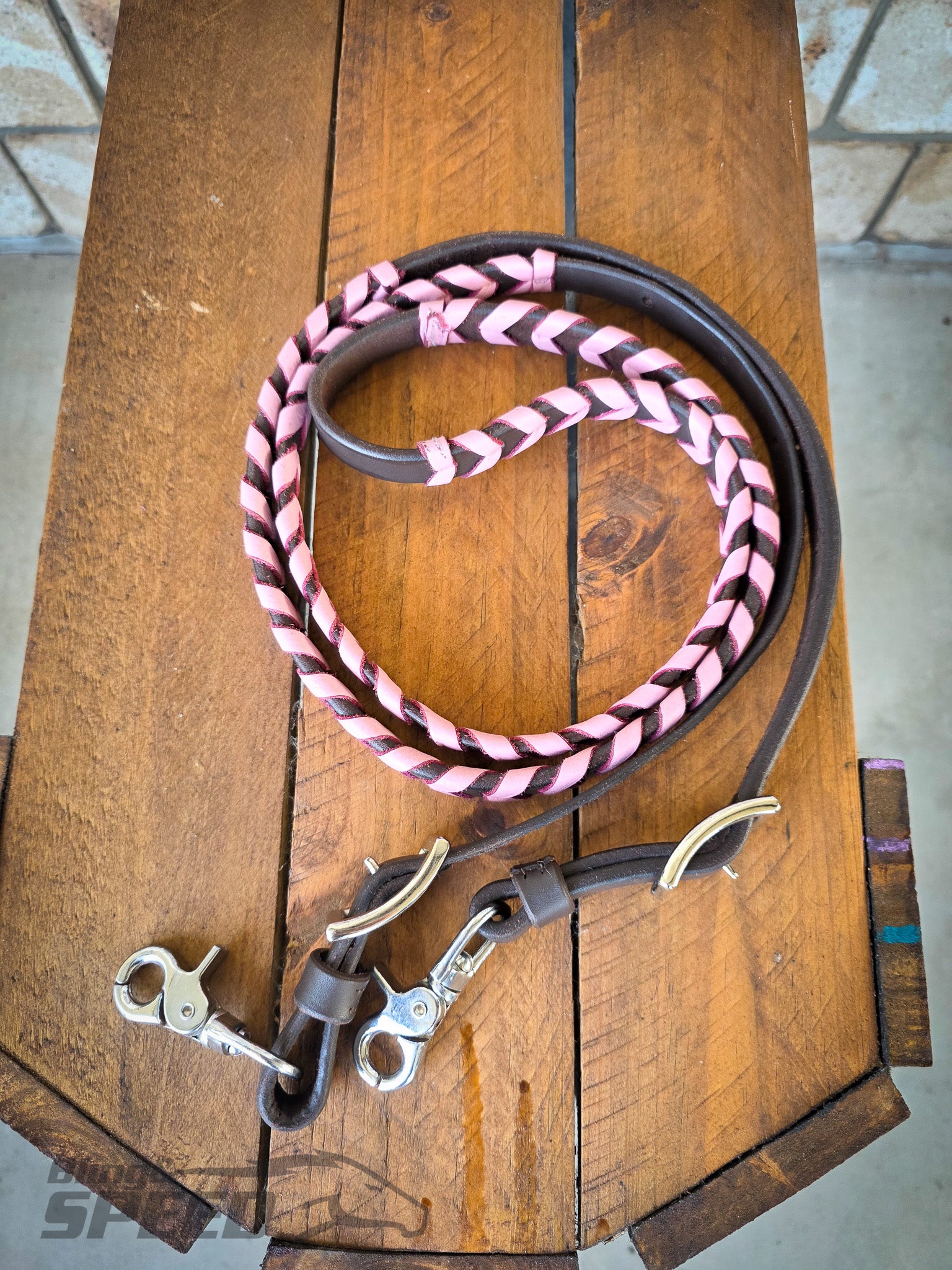 Bling and Speed Pink Laced Barrel Reins