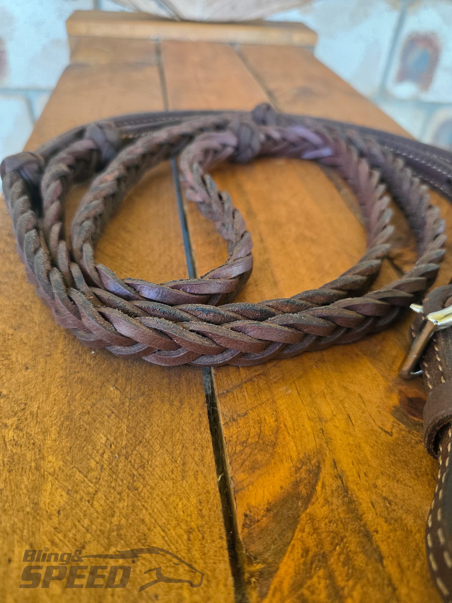 B&S Leather Braided Reins