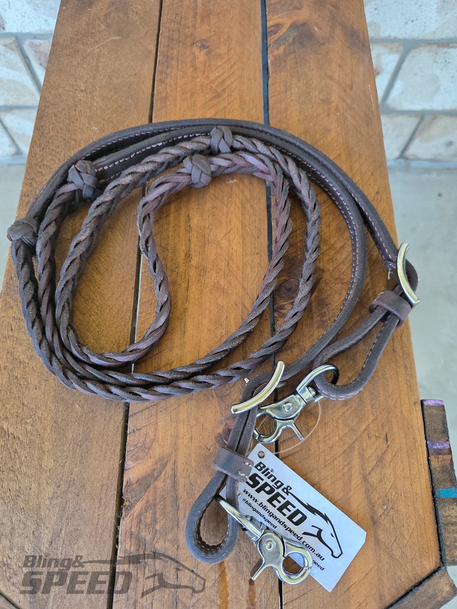 B&S Leather Braided Reins