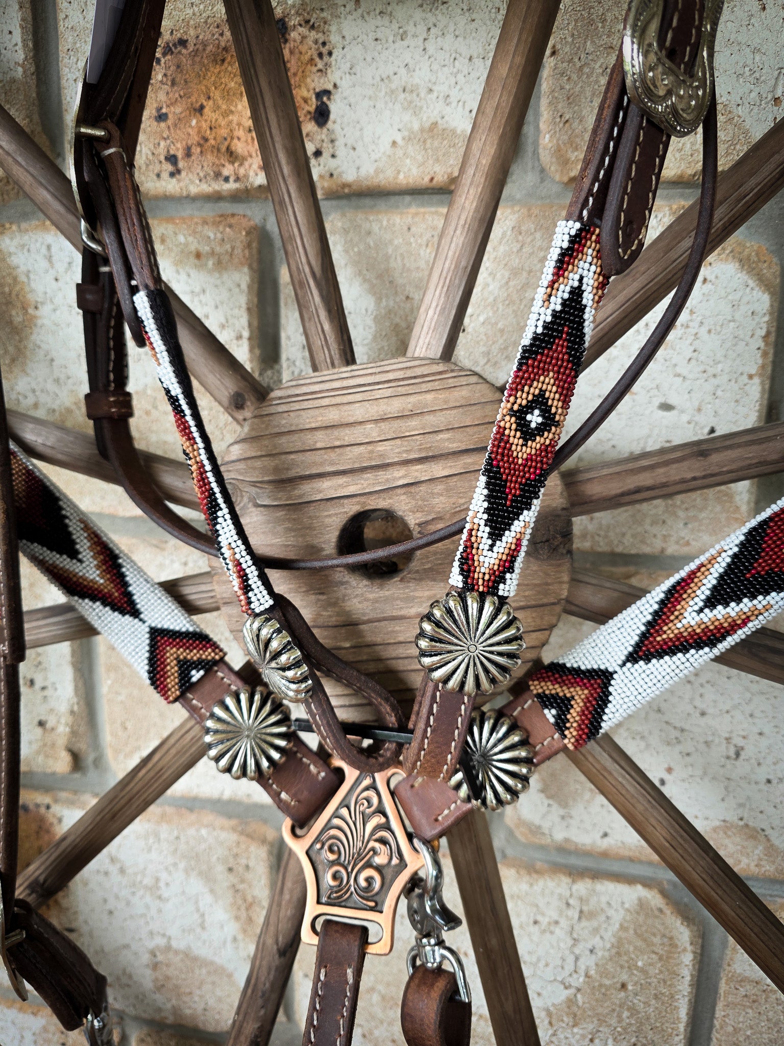 Beaded Outback Breastcollar, Bridle and Wither strap Set