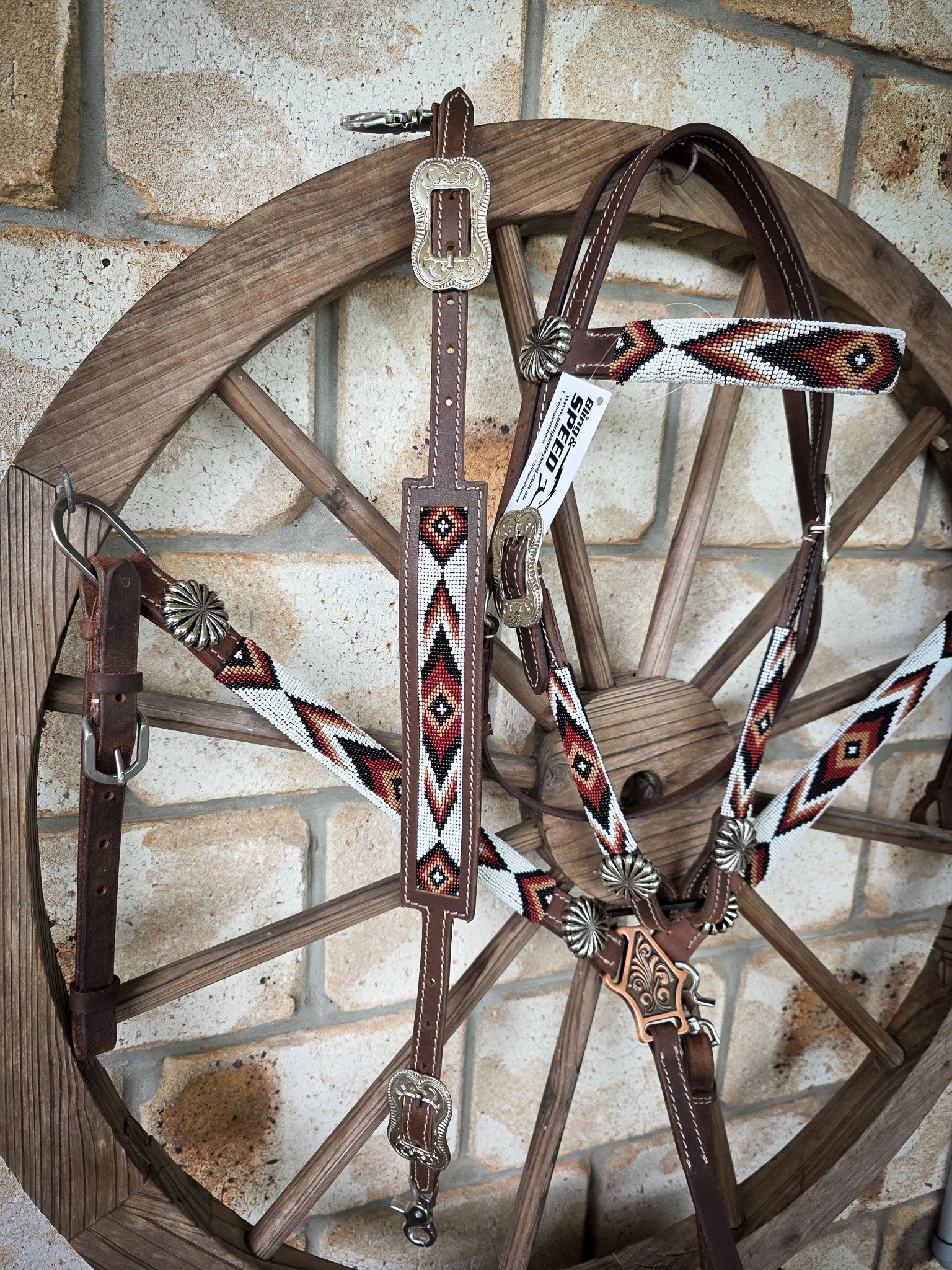 Beaded Outback Breastcollar, Bridle and Wither strap Set