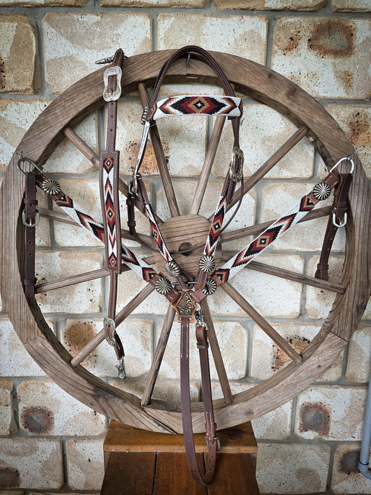 Beaded Outback Breastcollar, Bridle and Wither strap Set