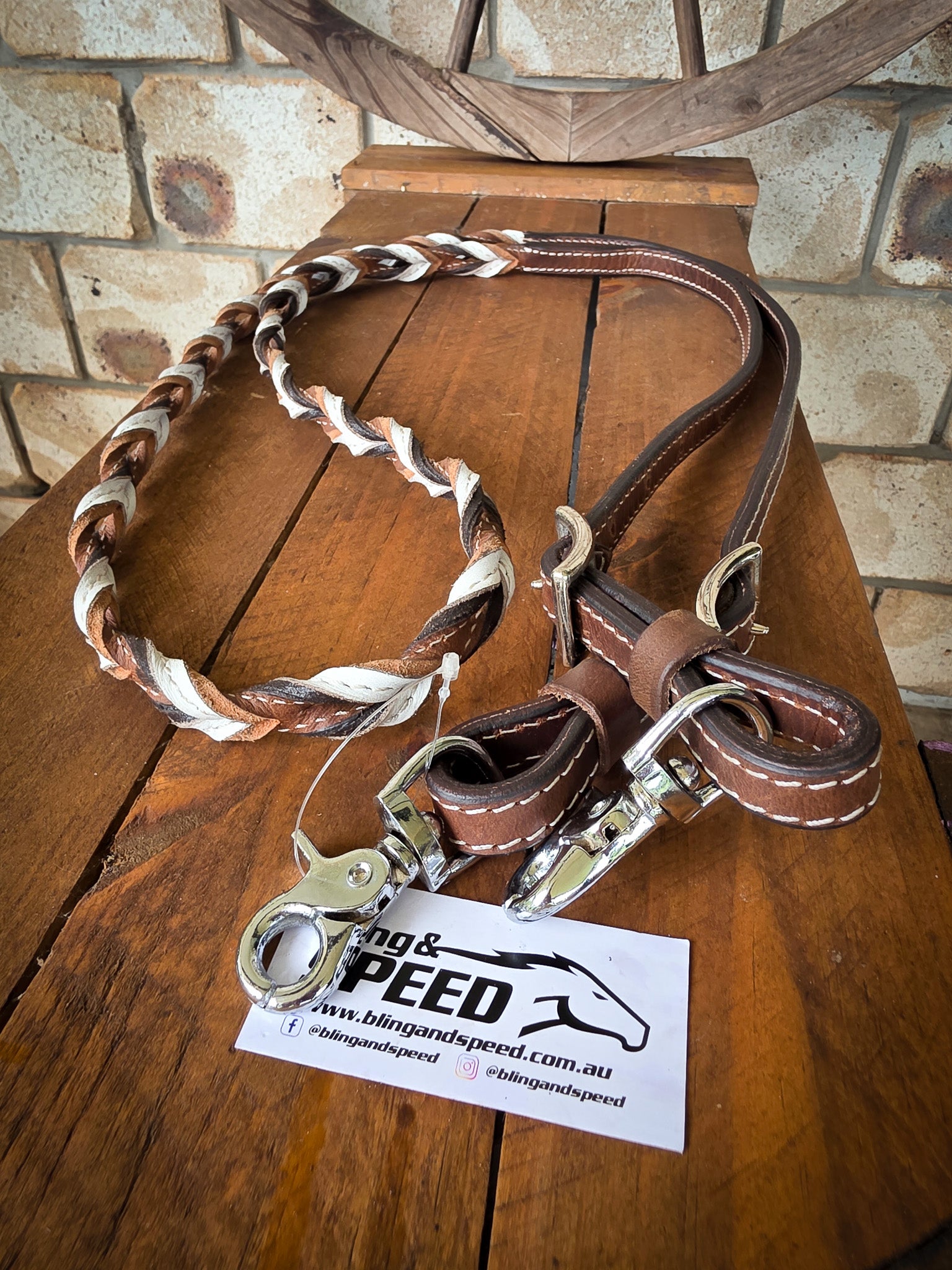 Twisted Bloodknot Barrel Reins - White