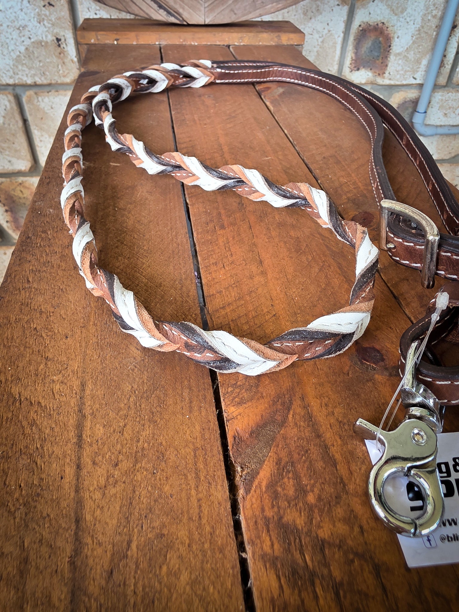 Twisted Bloodknot Barrel Reins - White