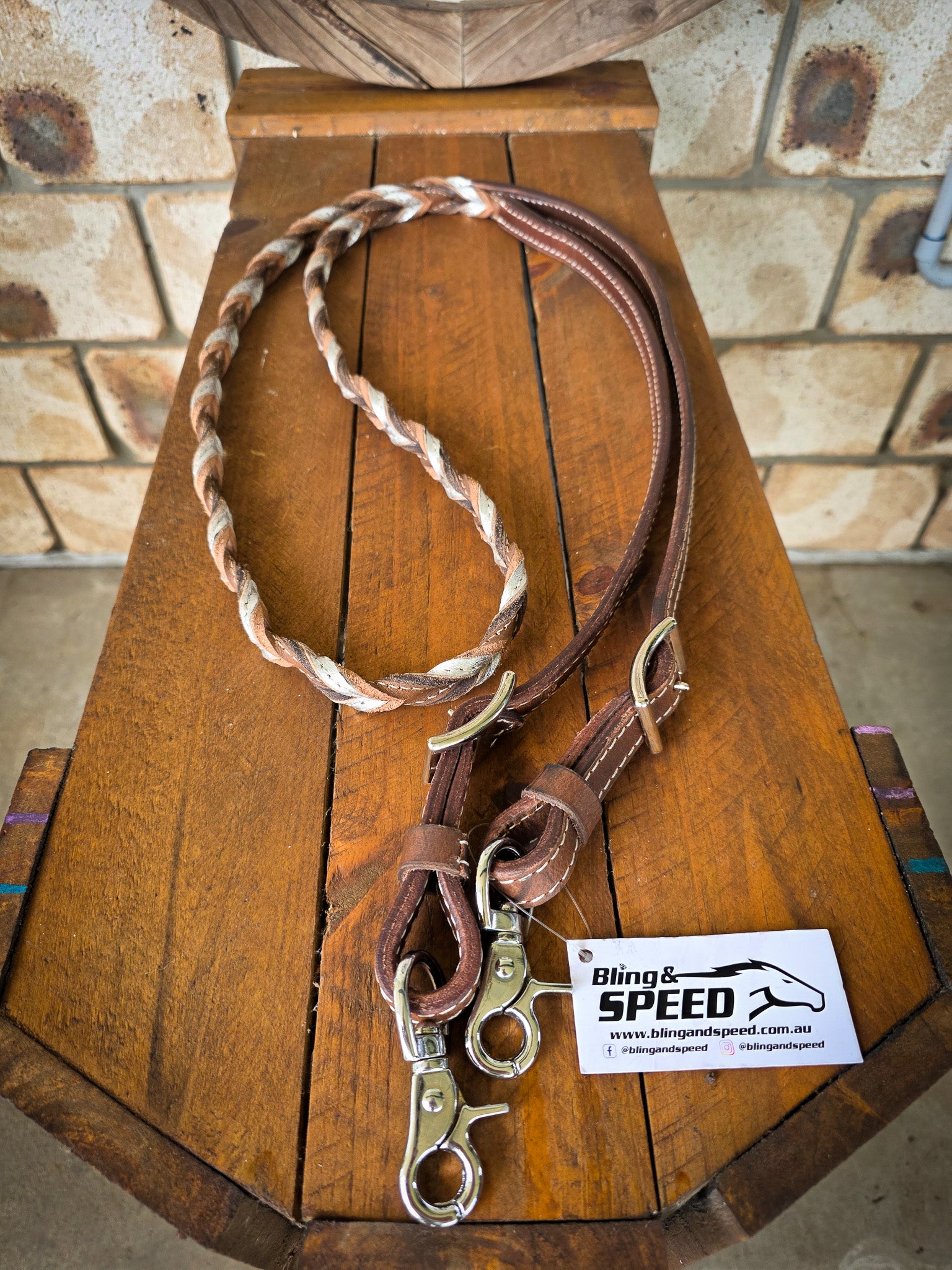 Twisted Bloodknot Barrel Reins - Silver
