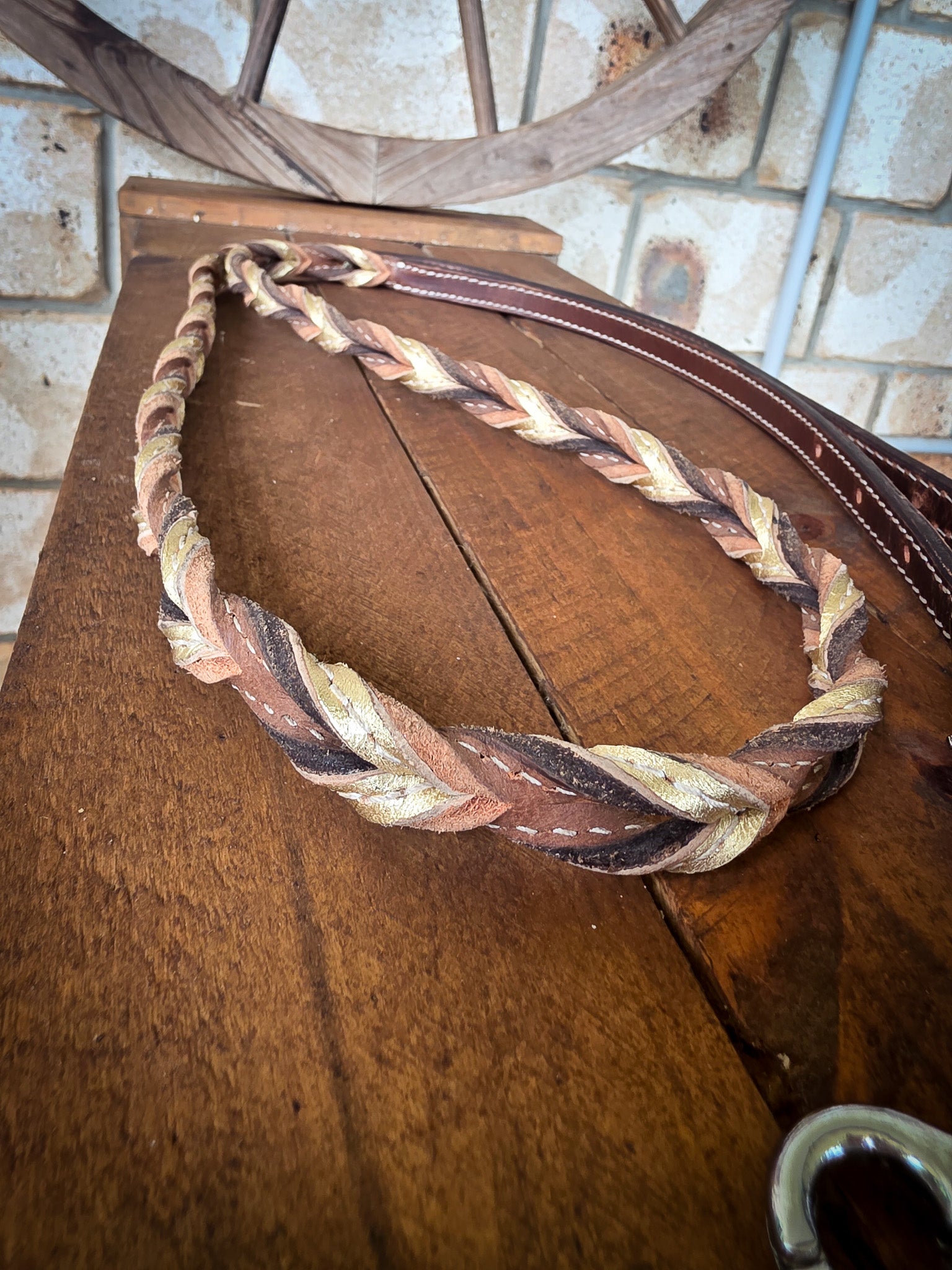 Twisted Bloodknot Barrel Reins - Gold