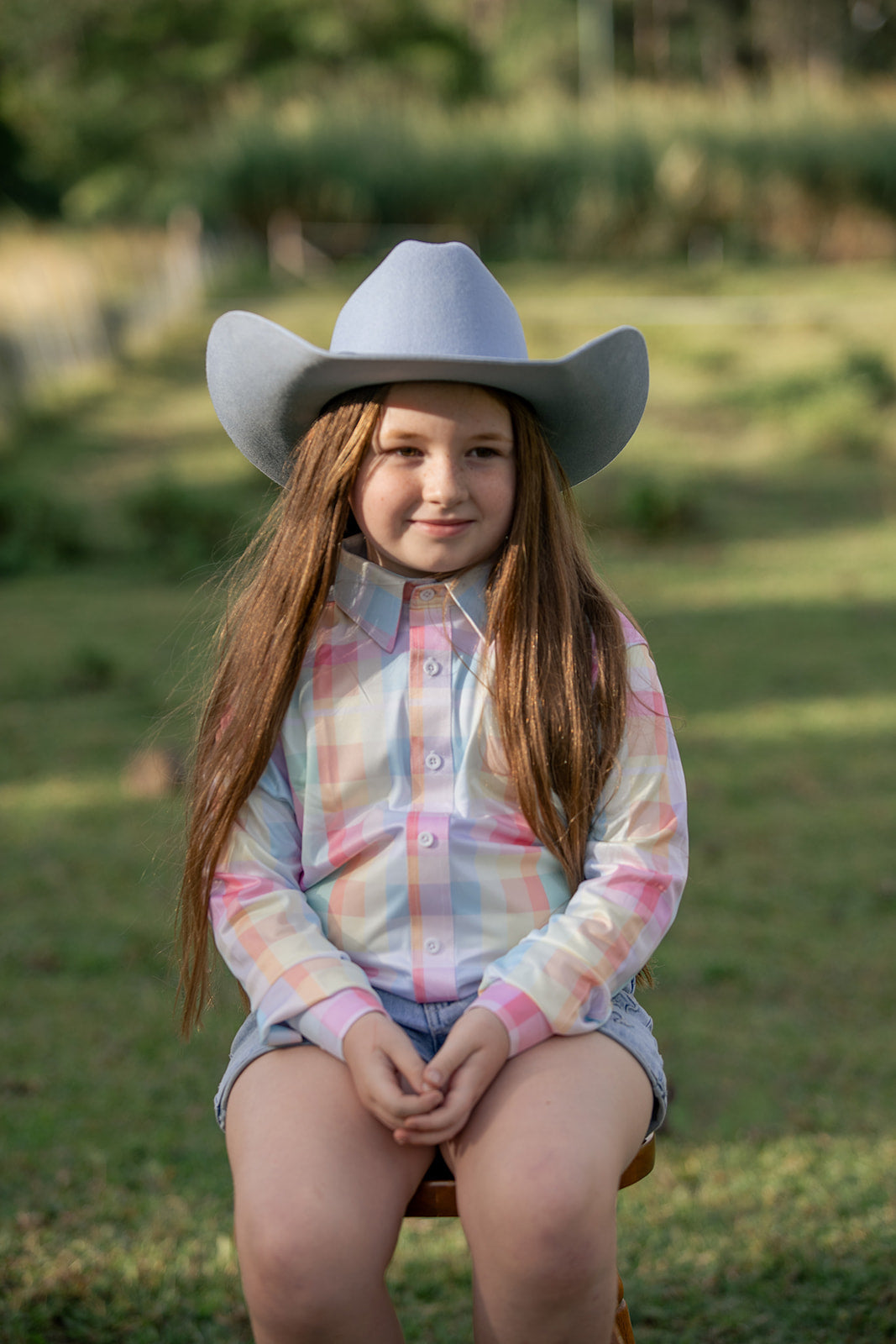Desert Crown Felt Hat - Light Blue