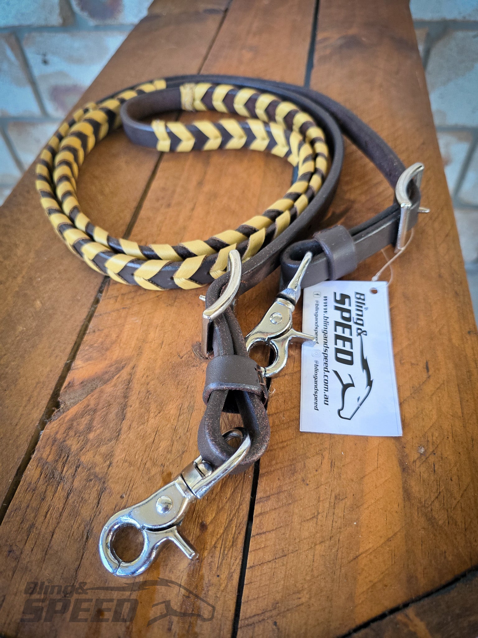 Laced Barrel Reins - Mustard