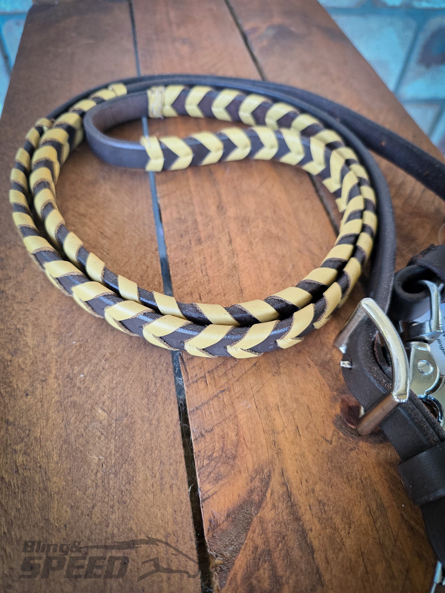 Laced Barrel Reins - Mustard