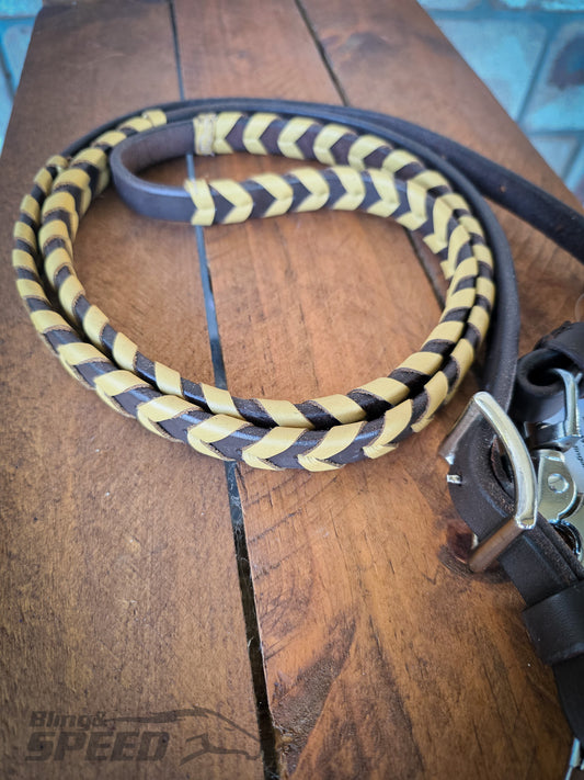 Laced Barrel Reins - Mustard