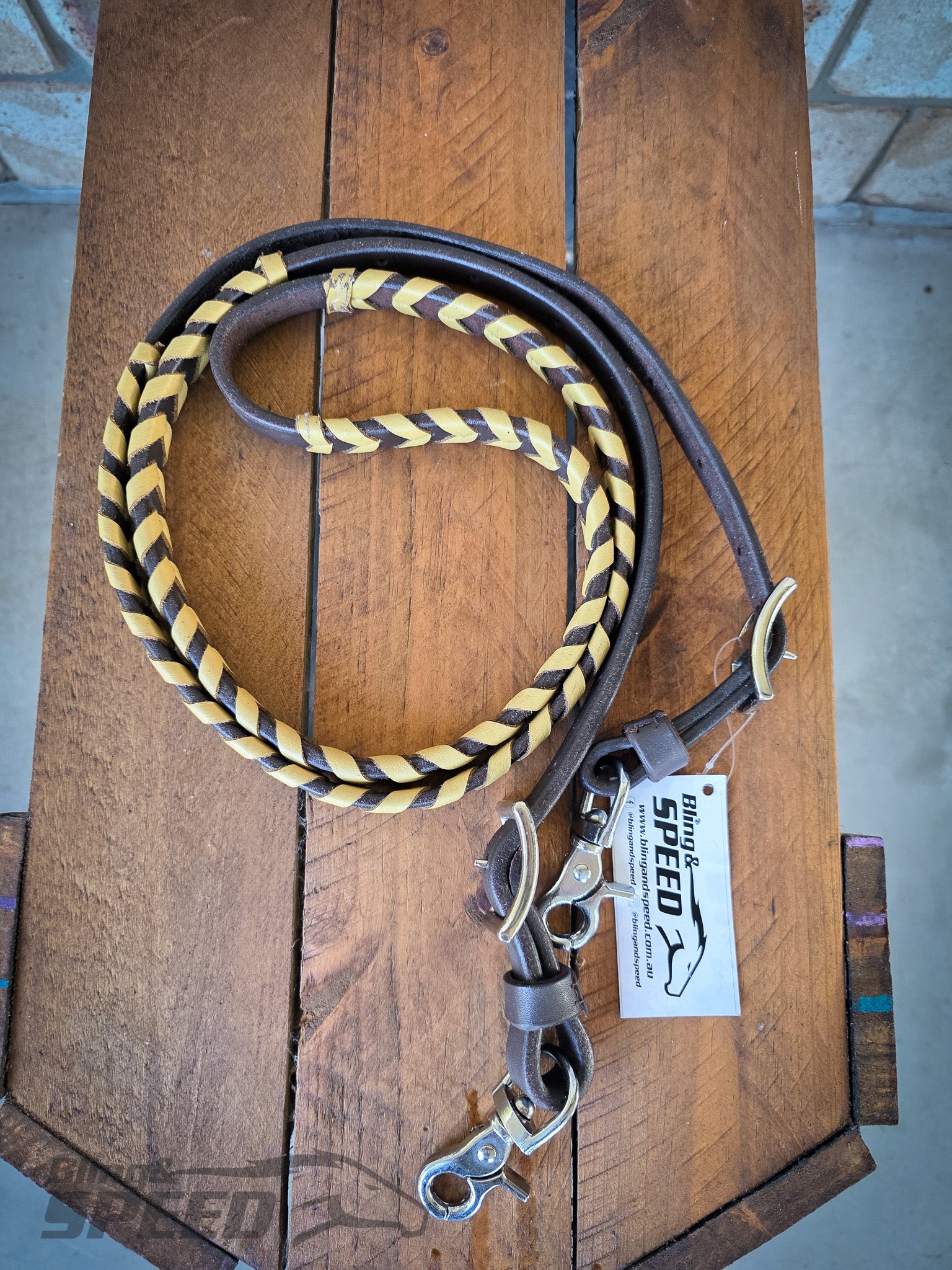 Laced Barrel Reins - Mustard