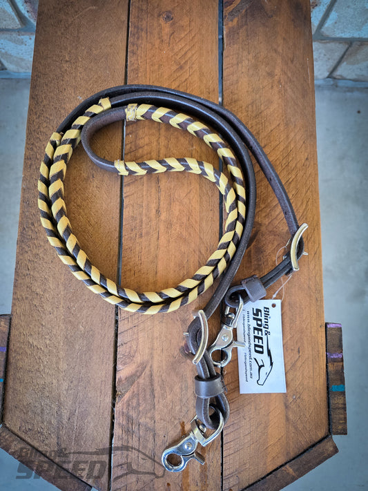 Laced Barrel Reins - Mustard