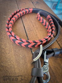 Laced Barrel Reins - Burnt Orange