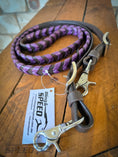 Load image into Gallery viewer, Laced Barrel Reins -Purple
