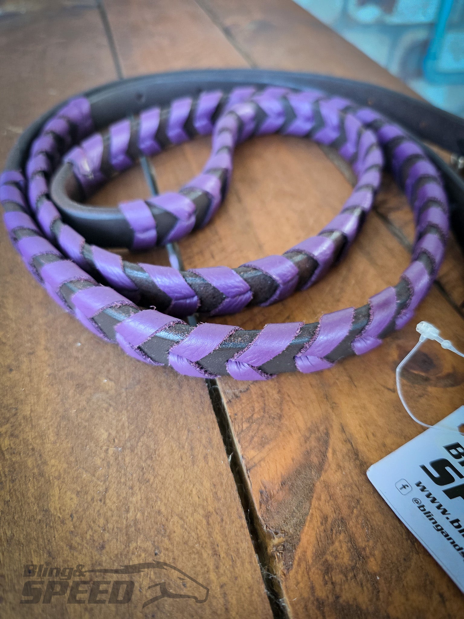 Laced Barrel Reins -Purple