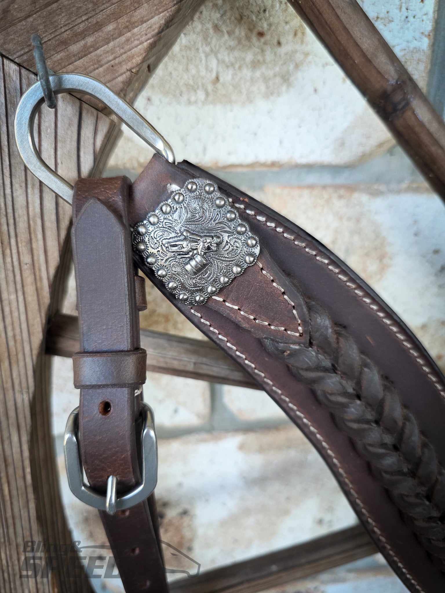 Braided Chocolate Leather One-Ear Tack Set