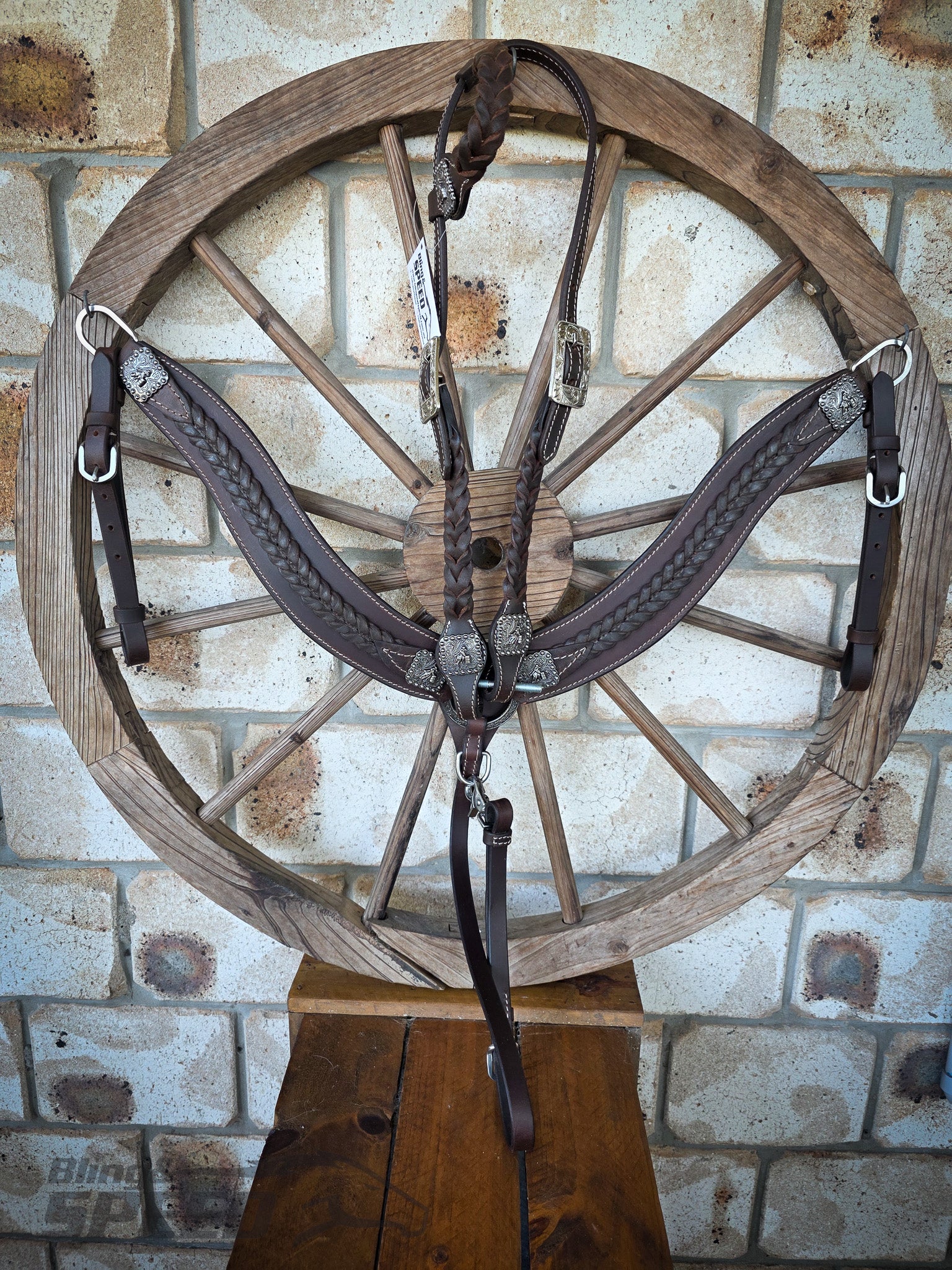 Braided Chocolate Leather One-Ear Tack Set