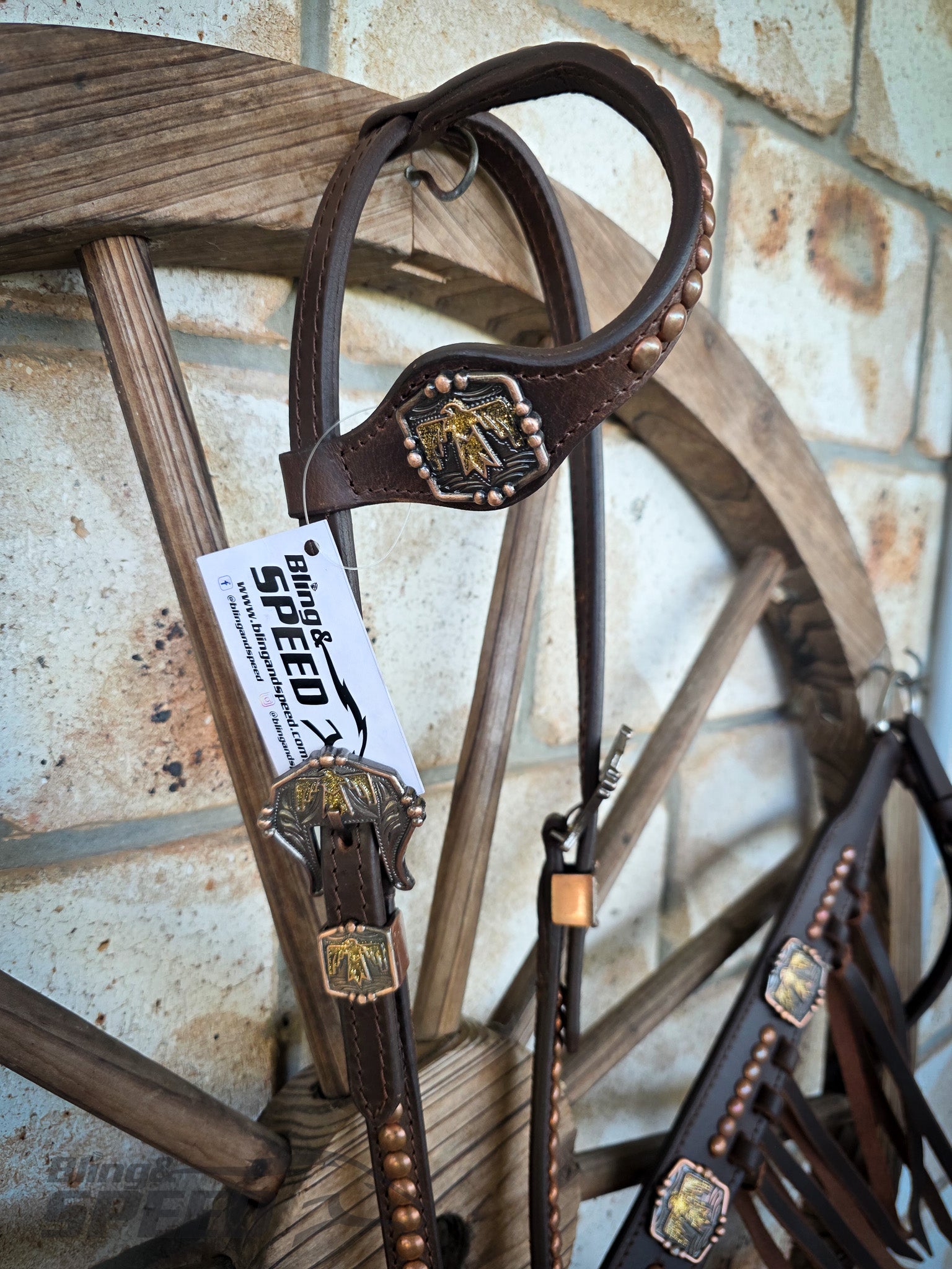 Thunderbird Fringe Tack Set - Gold Glitter