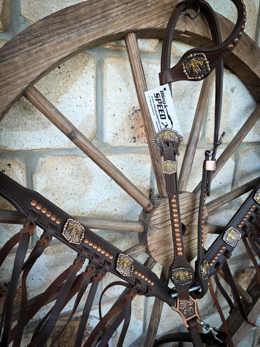 Thunderbird Fringe Tack Set - Gold Glitter