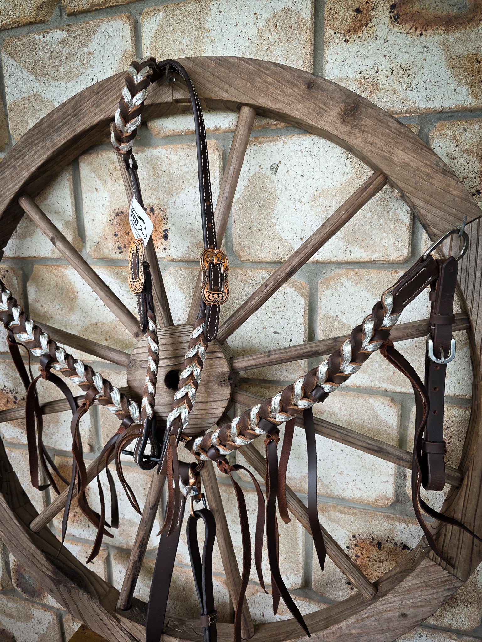 Metallic Silver Plait Breastcollar and Bridle Set