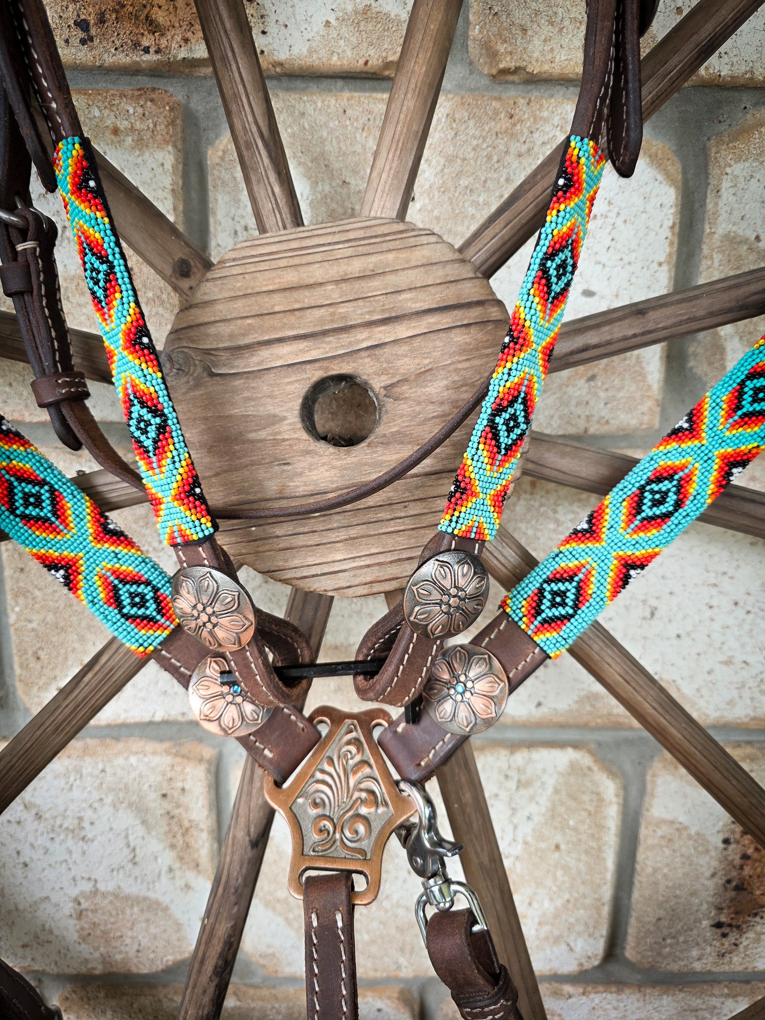 Beaded Heatwave Breastcollar, Bridle and Wither strap Set