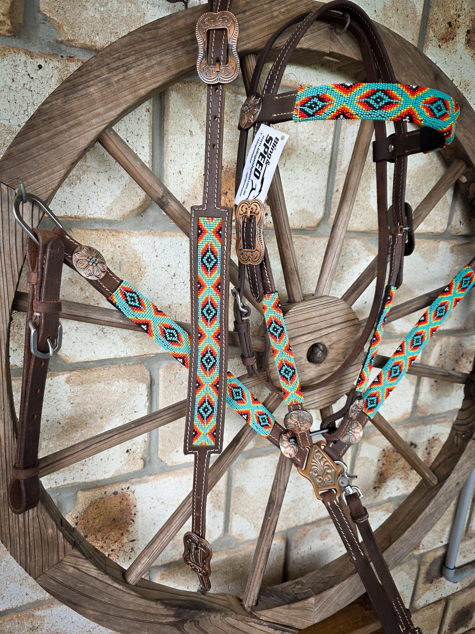 Beaded Heatwave Breastcollar, Bridle and Wither strap Set