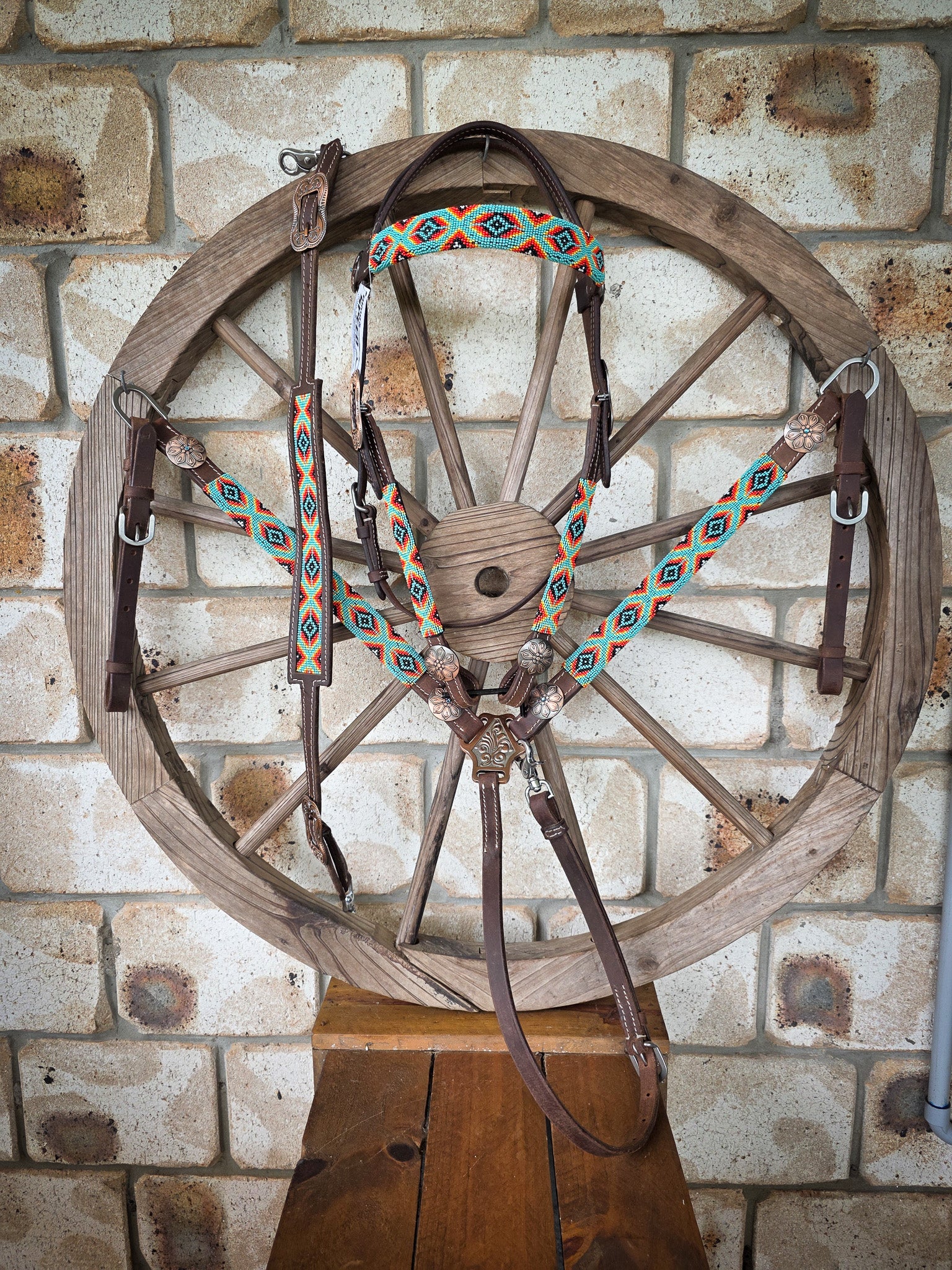 Beaded Heatwave Breastcollar, Bridle and Wither strap Set