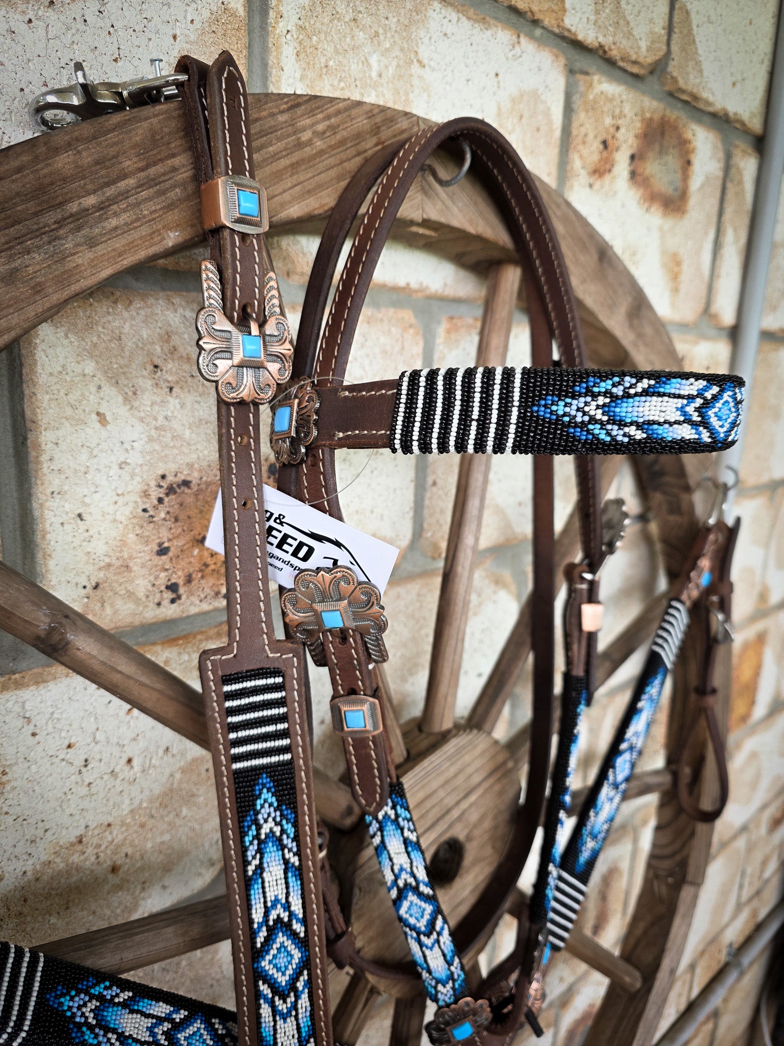 Beaded Skyhigh Breastcollar, Bridle and Wither strap Set