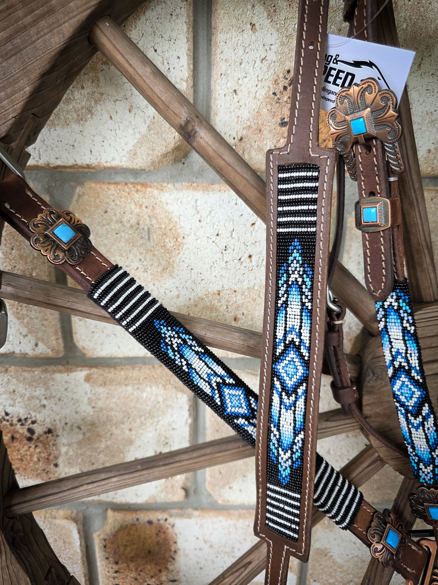 Beaded Skyhigh Breastcollar, Bridle and Wither strap Set