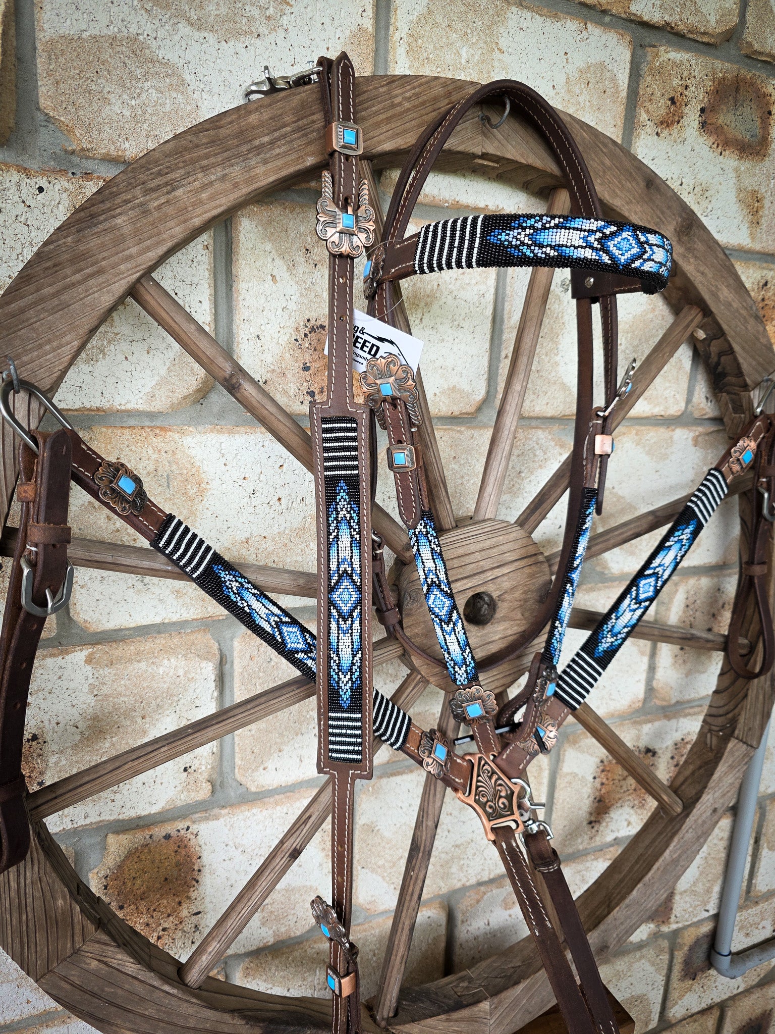 Beaded Skyhigh Breastcollar, Bridle and Wither strap Set