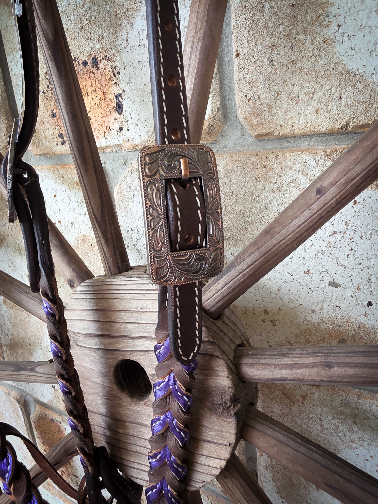 Metallic Purple Plait Breastcollar and Bridle Set