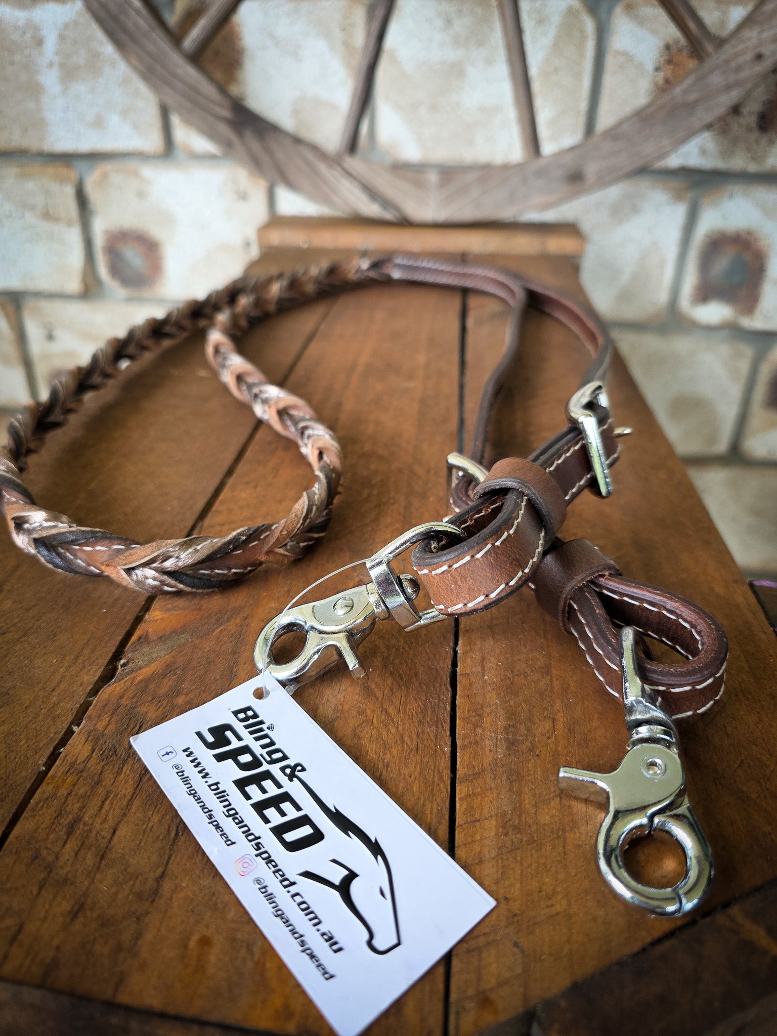 Twisted Bloodknot Barrel Reins - Pewter