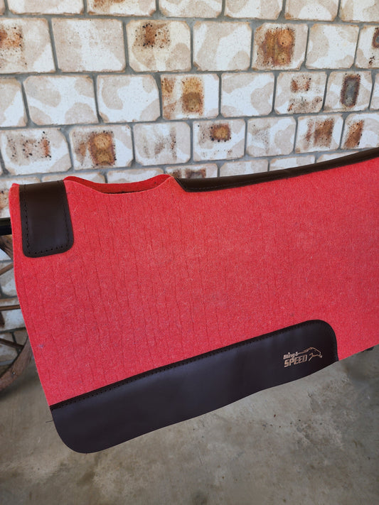 The Barrel Racer Merino Wool Felt Saddle Pad - Coral