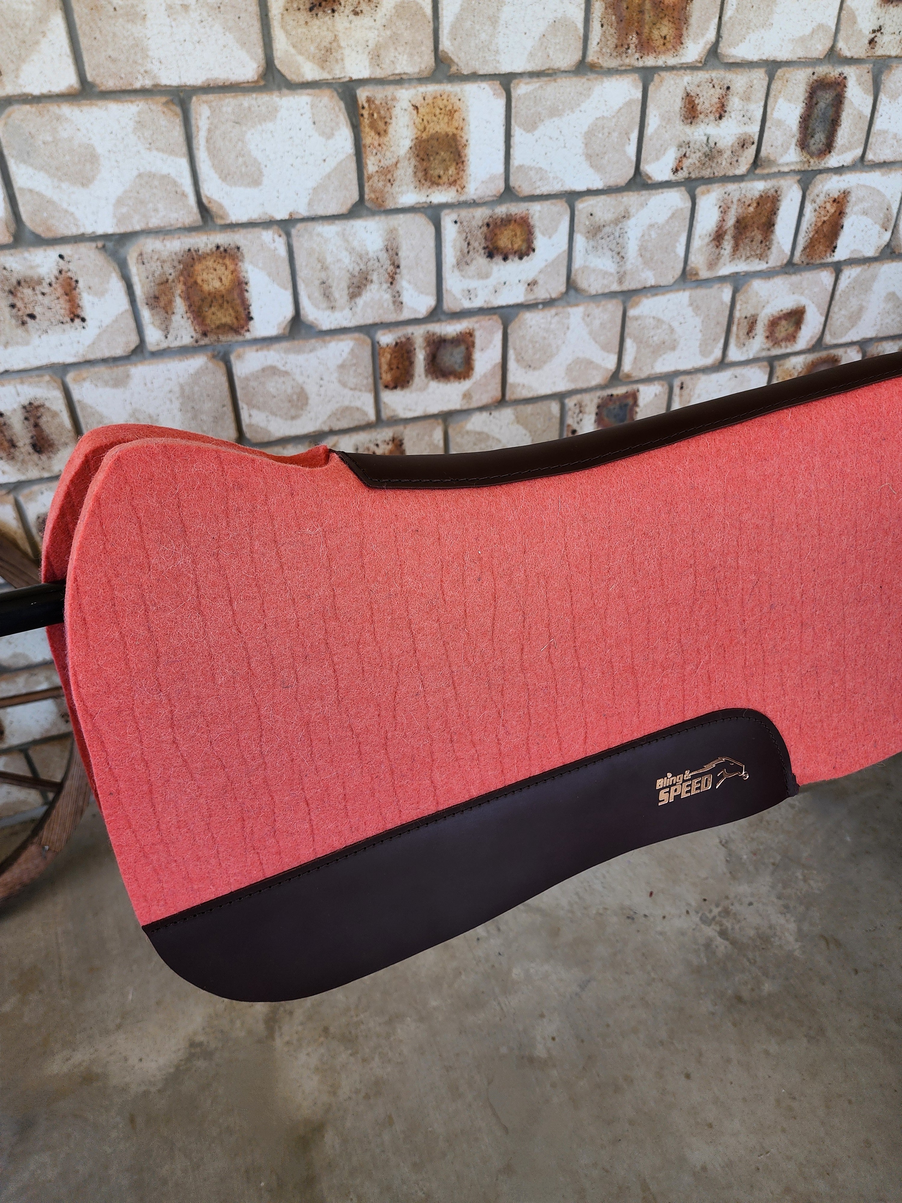 Full Wither Relief Merino Wool Felt Saddle Pad - Coral