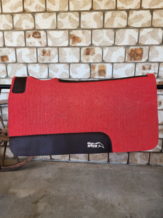 The Barrel Racer Merino Wool Felt Saddle Pad - Coral