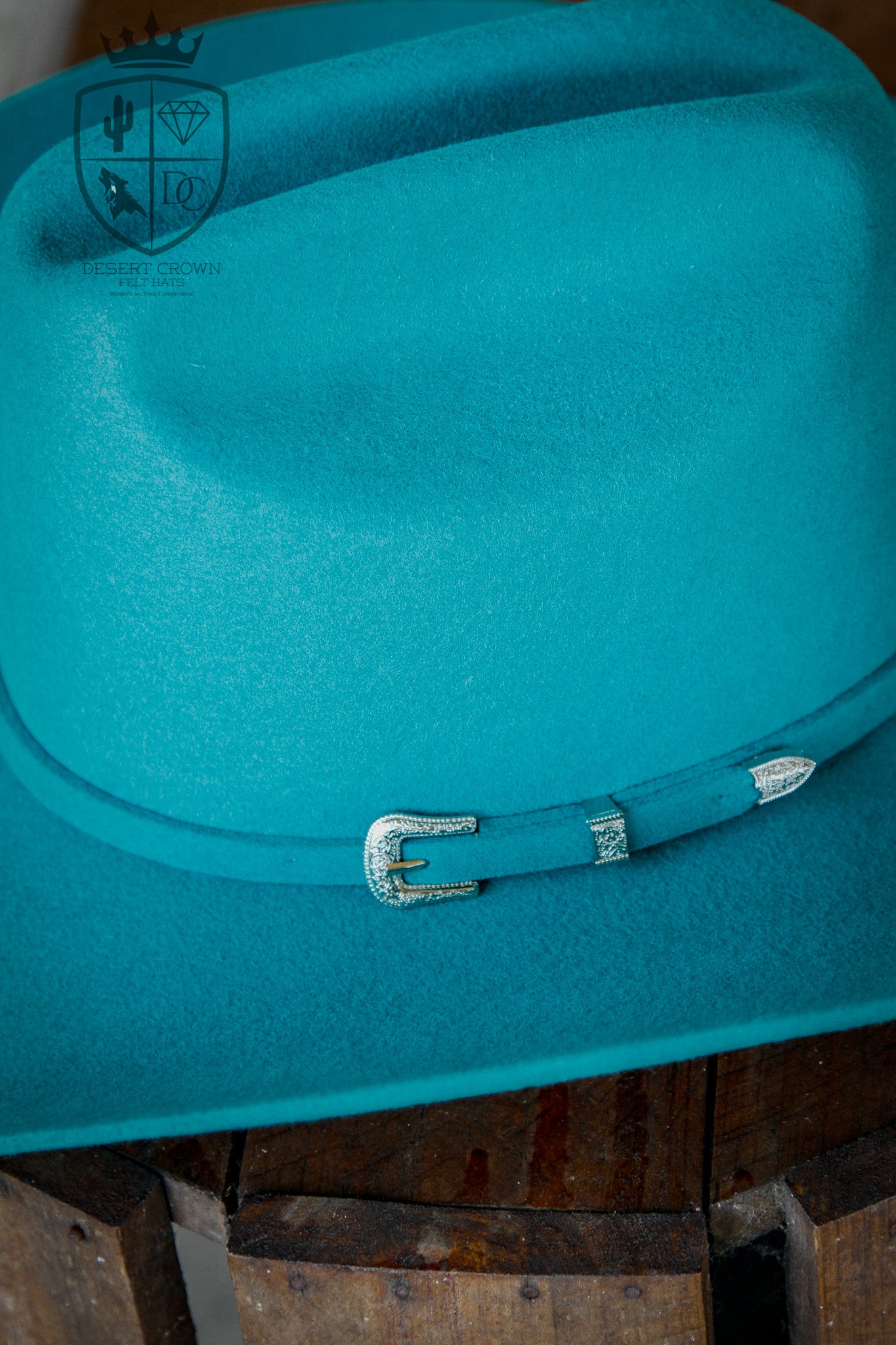 Desert Crown Felt Hat - Aqua