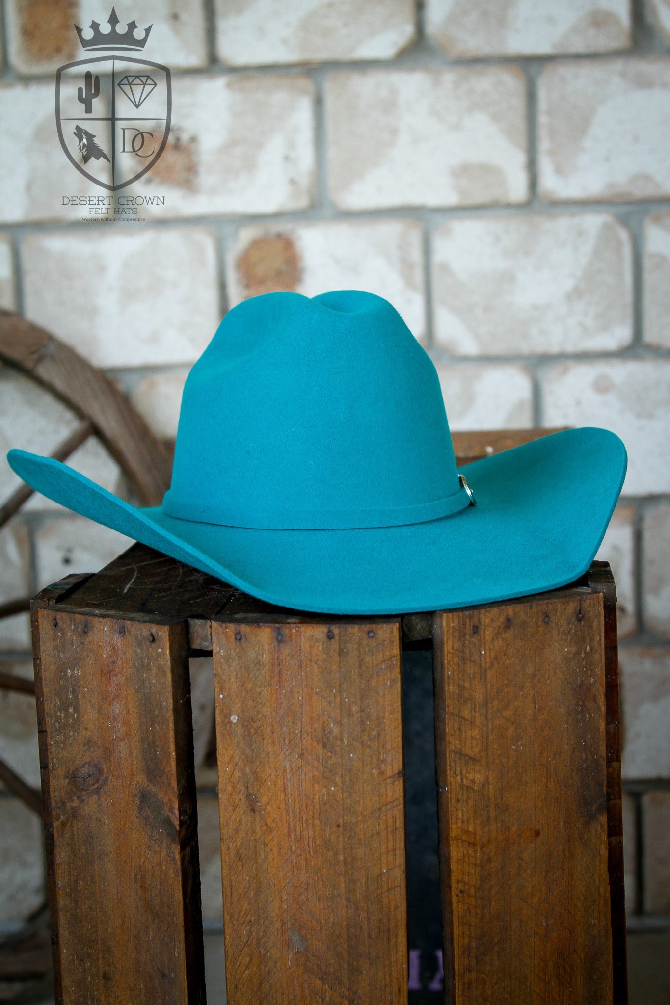Desert Crown Felt Hat - Aqua