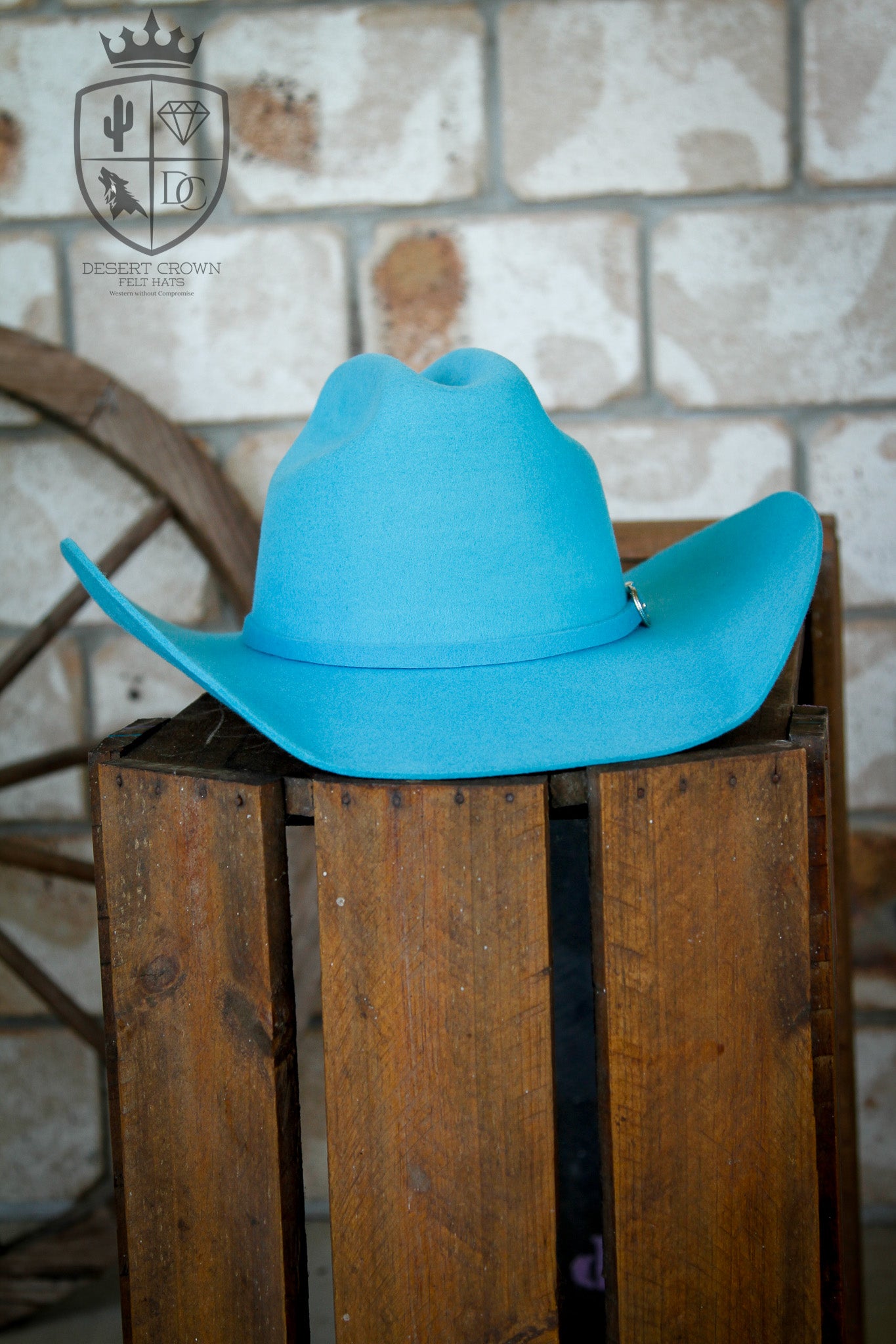 Desert Crown Felt Hat - Turquoise